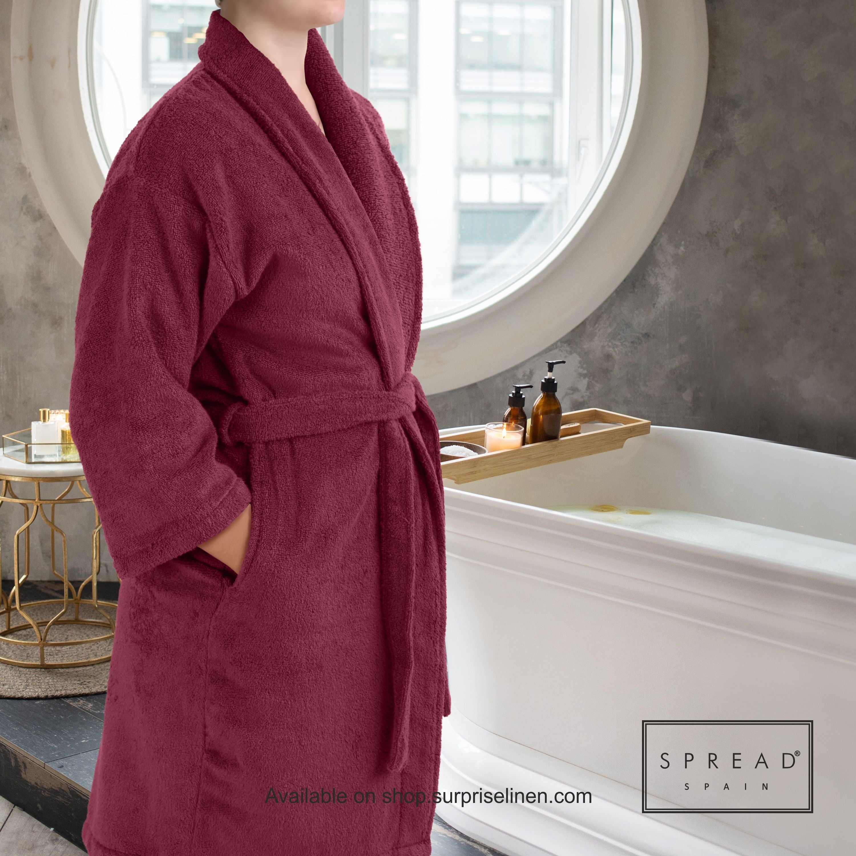 Spread Spain - Roman Bathrobe Collection Highly Absorbent & Soft Bathrobe (Marshala)