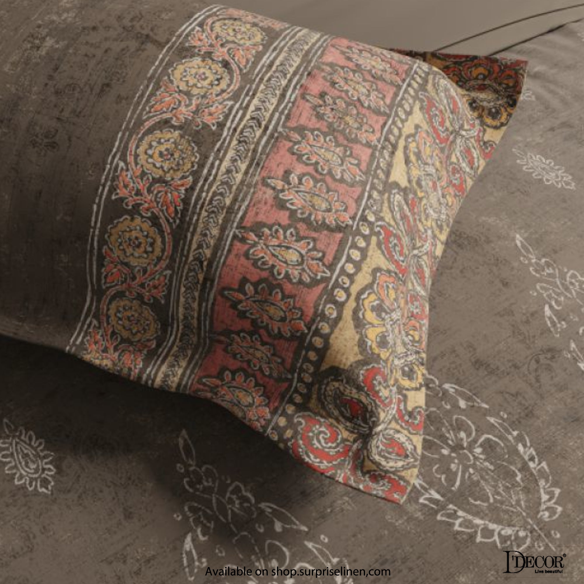 D'Decor - Kalakriti Collection Royal Grace King Size 5 Pcs 100% Cotton Bedsheet Set