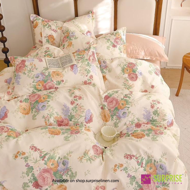Surprise Home - Hues Cream Garden Medley Bedsheet Set