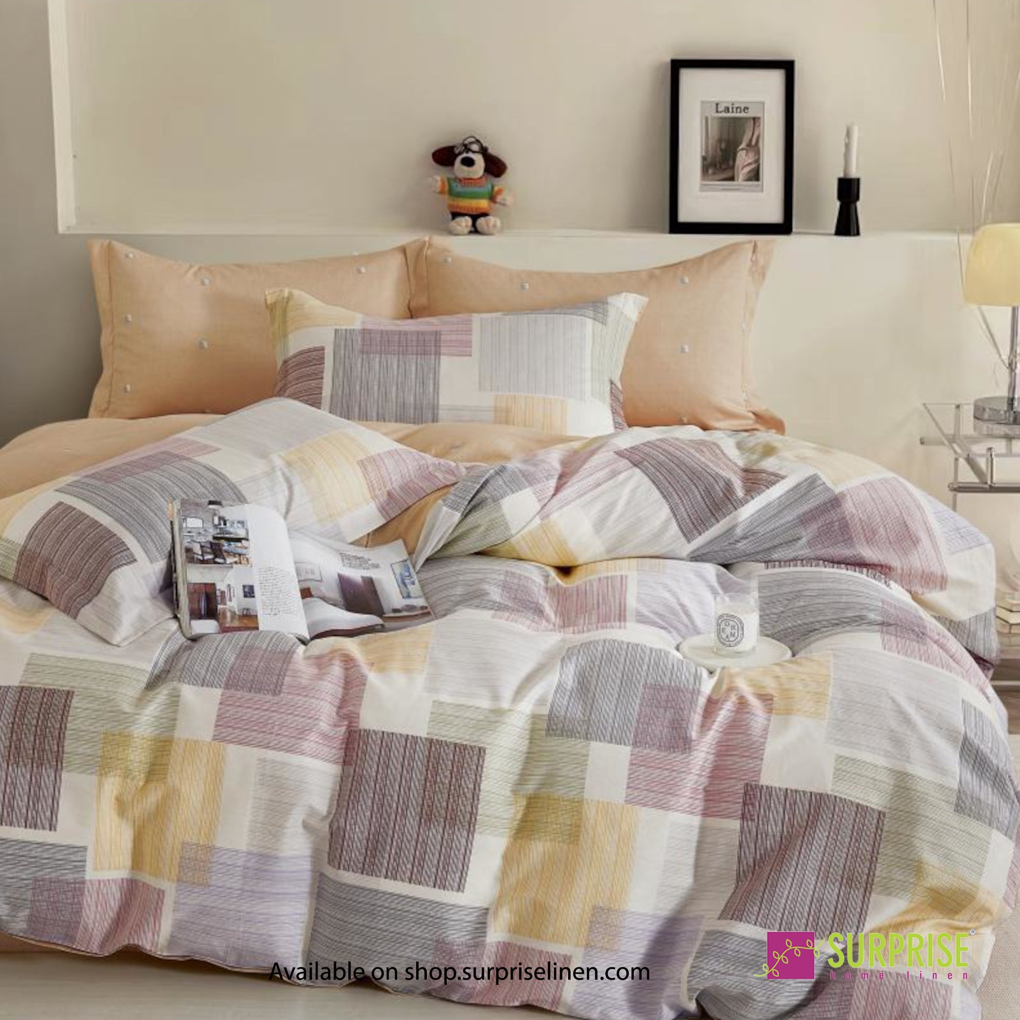 Luxury Essentials By Surprise Home Exclusive Criss Cross Collection 3 Pcs Super King Size Bedsheet Set in 300 TC Premium Cotton (Eden)
