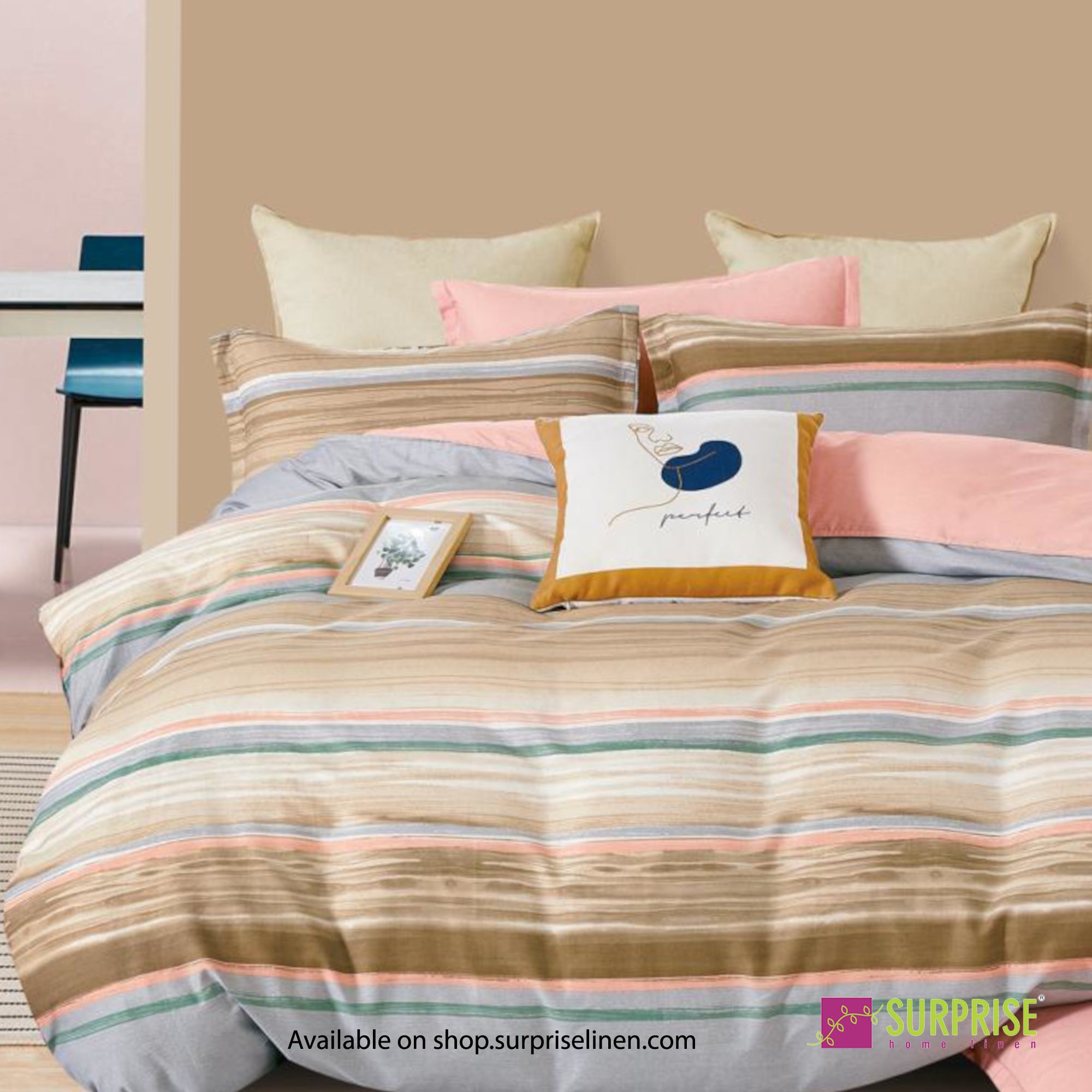 Luxury Essentials By Surprise Home Exclusive Criss Cross Collection 3 Pcs Super King Size Bedsheet Set in 300 TC Premium Cotton (Ember)