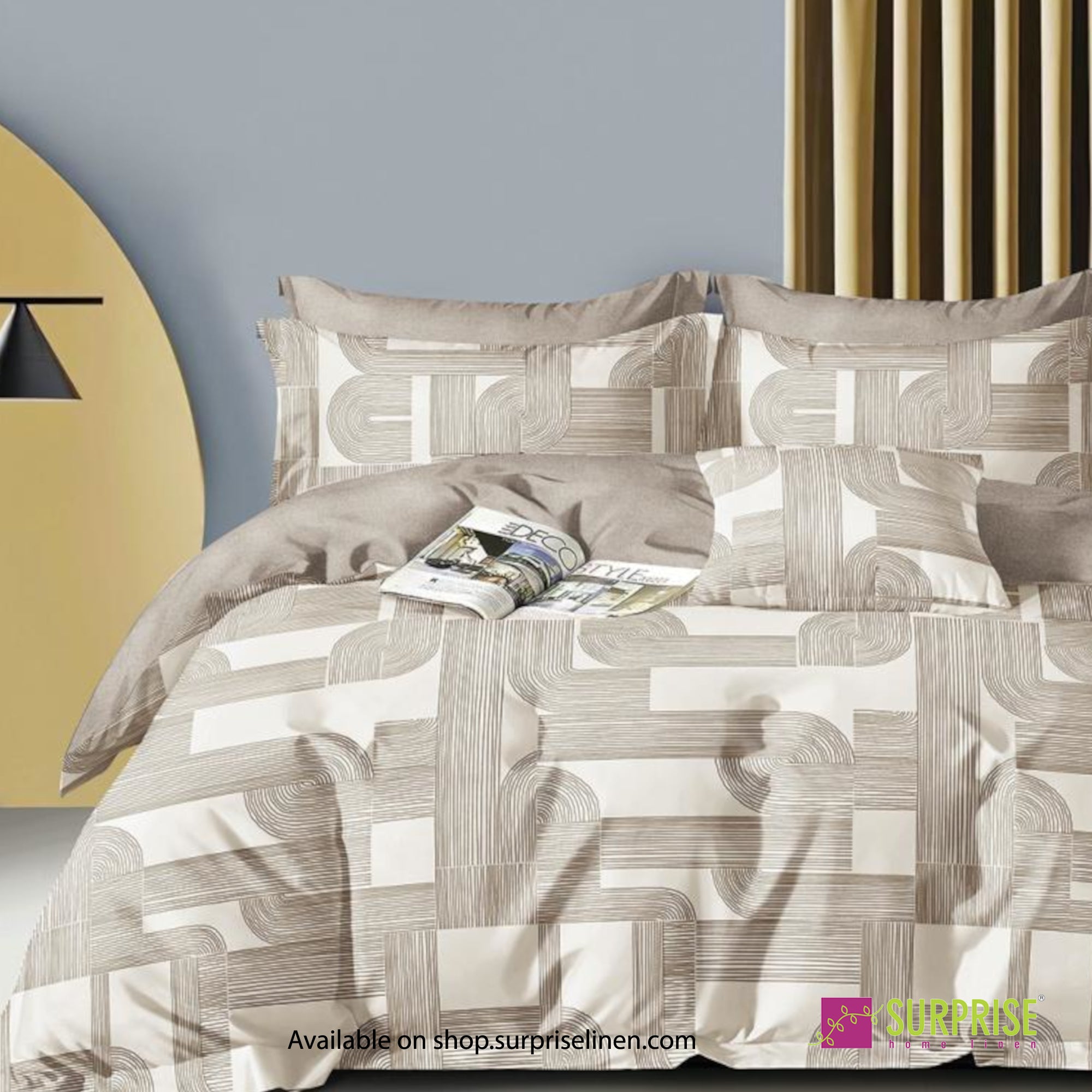 Luxury Essentials By Surprise Home Exclusive Criss Cross Collection 3 Pcs Super King Size Bedsheet Set in 300 TC Premium Cotton (Lyric)