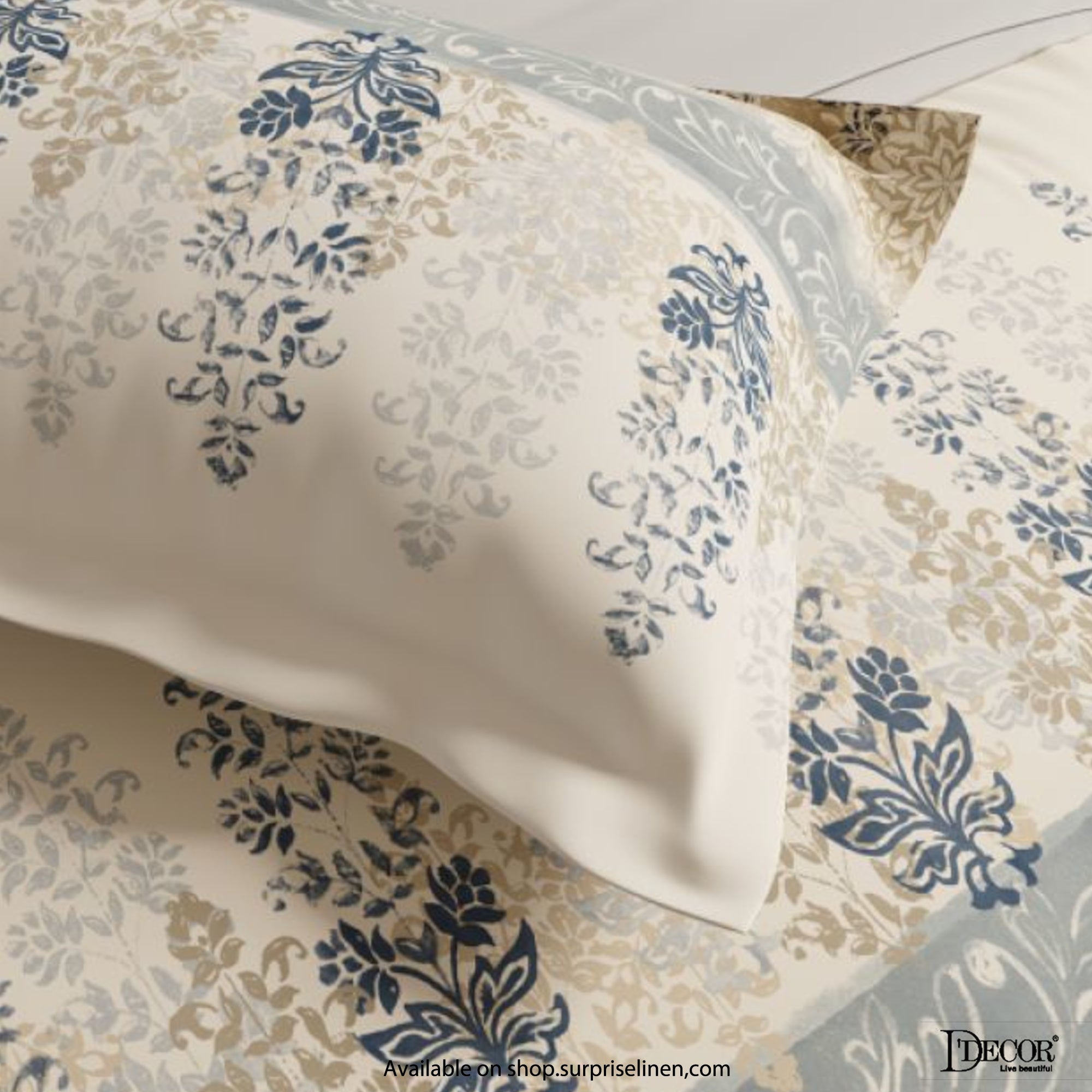 D'Decor - Kalakriti Collection Eden King Size 5 Pcs 100% Cotton Bedsheet Set