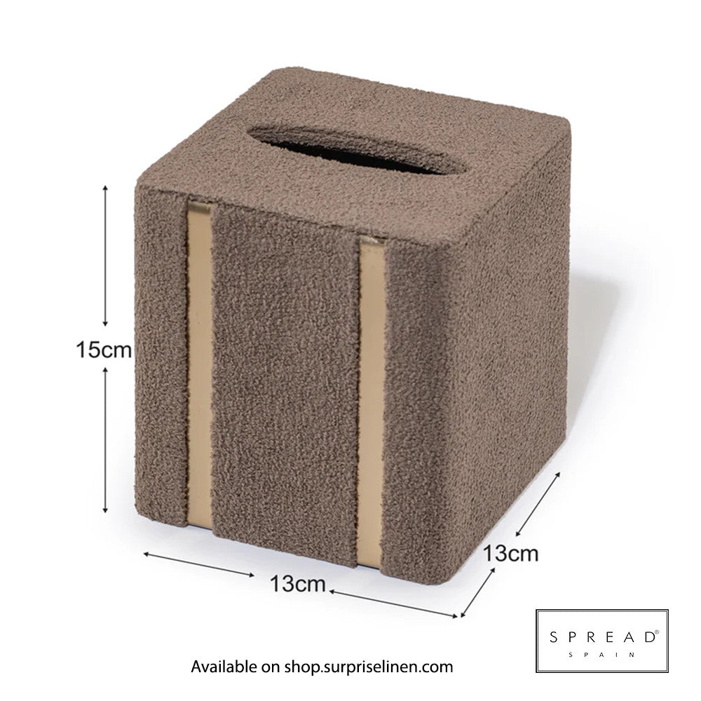 Spread Spain - French Boucle Metal Handcrafted Storage Collection Tissue Box (Choco)