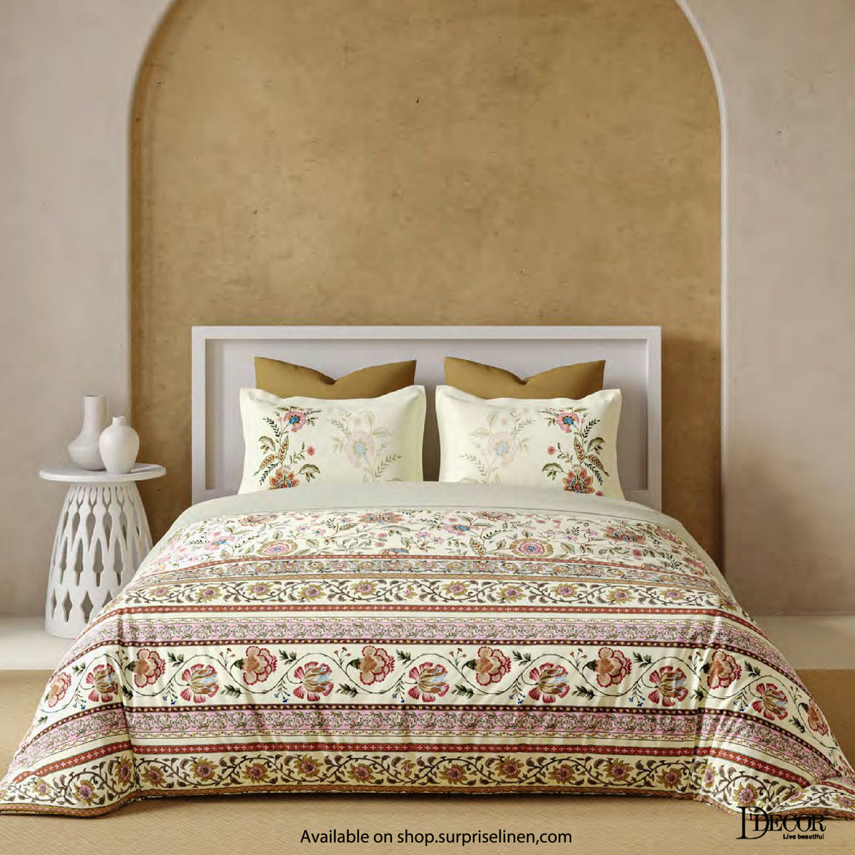 D'Decor - Bahara Collection Belina Super King Size Bedsheet Set (Gunmetal)