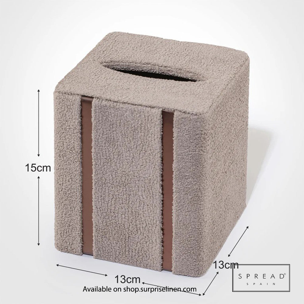 Spread Spain - French Boucle Metal Handcrafted Storage Collection Tissue Box (Gold)
