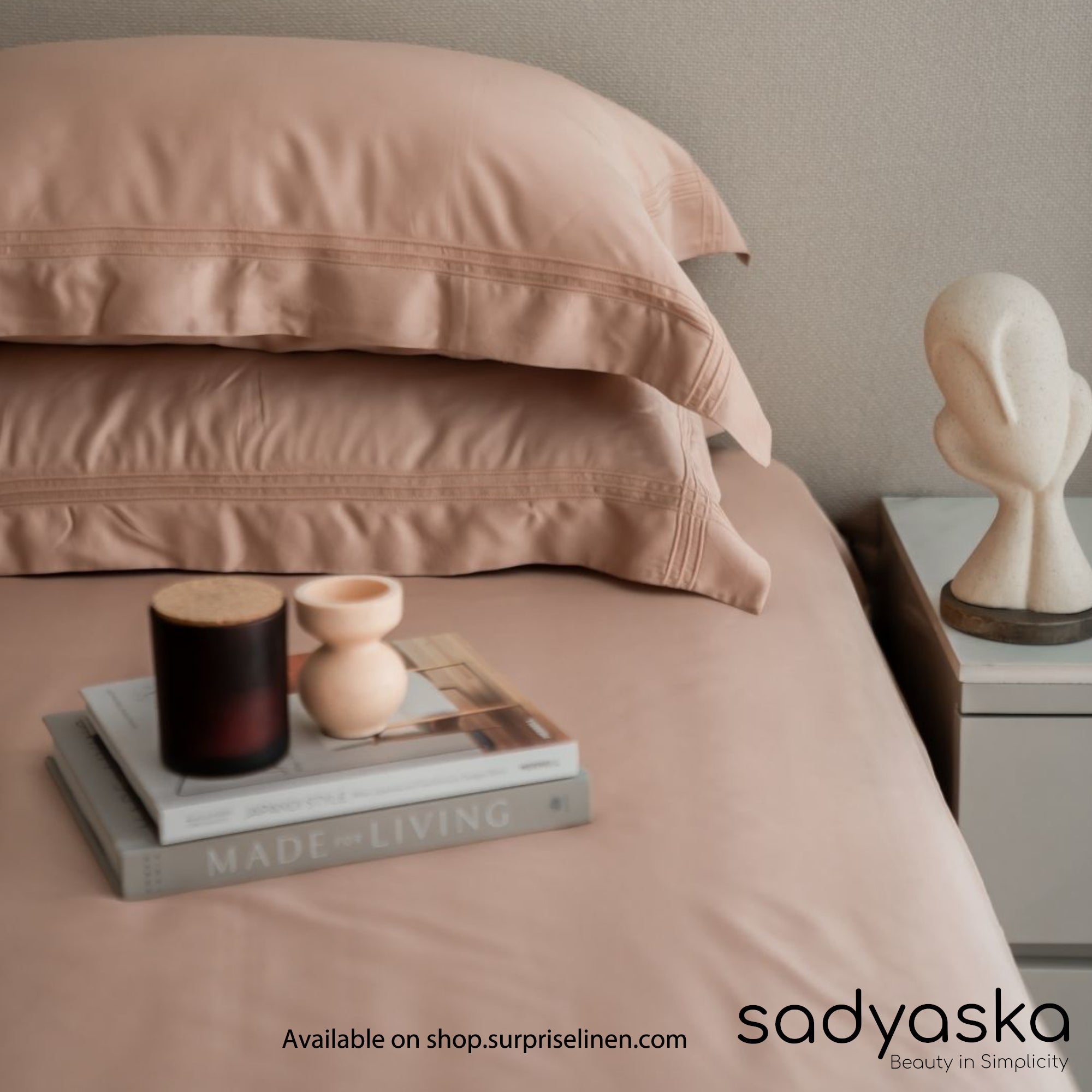Sadyaska - Bamboo Bedding Collection 400 TC Bamboo 3 Pcs Bedsheet Set (Creme)