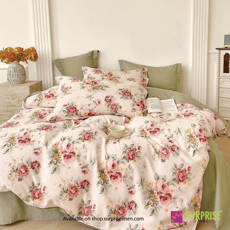 Surprise Home - Hues Ivory Rose Posy Bedsheet Set