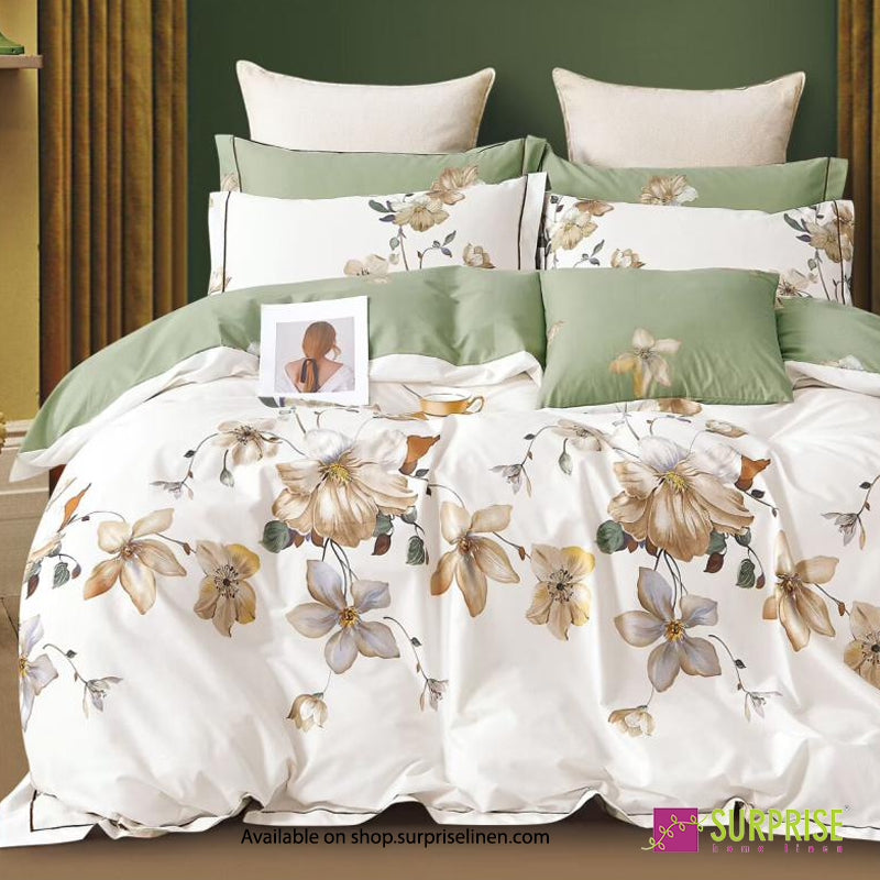 Surprise Home - Linea Collection Sage Bloom 3 Pcs Bedsheet Set (Cream Sage)