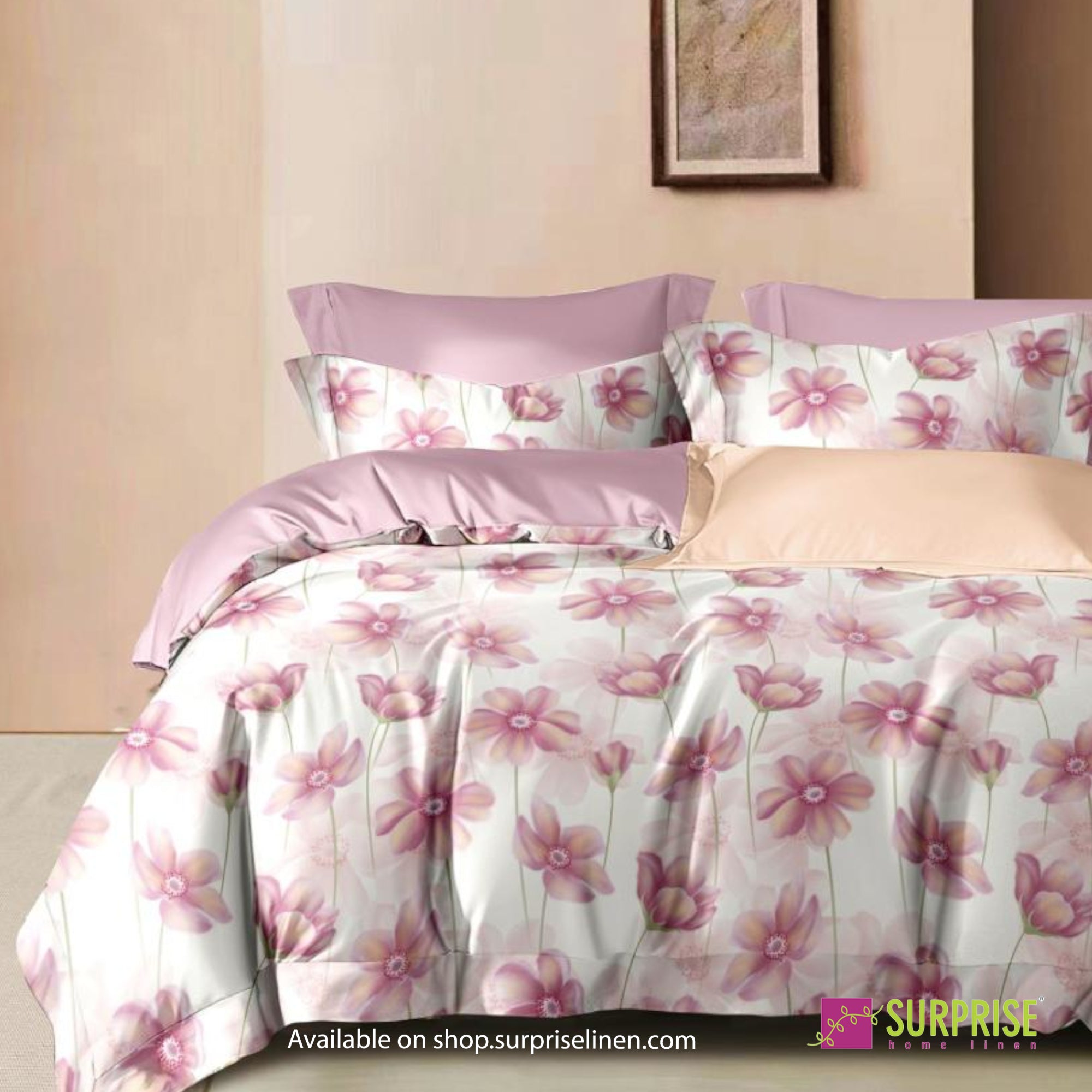Everyday Luxury Essentials By Surprise Home - Bedeck Collection 3 Pcs Regular Queen Size Bedsheet Set in 300 TC Cotton Fabric (Dew)