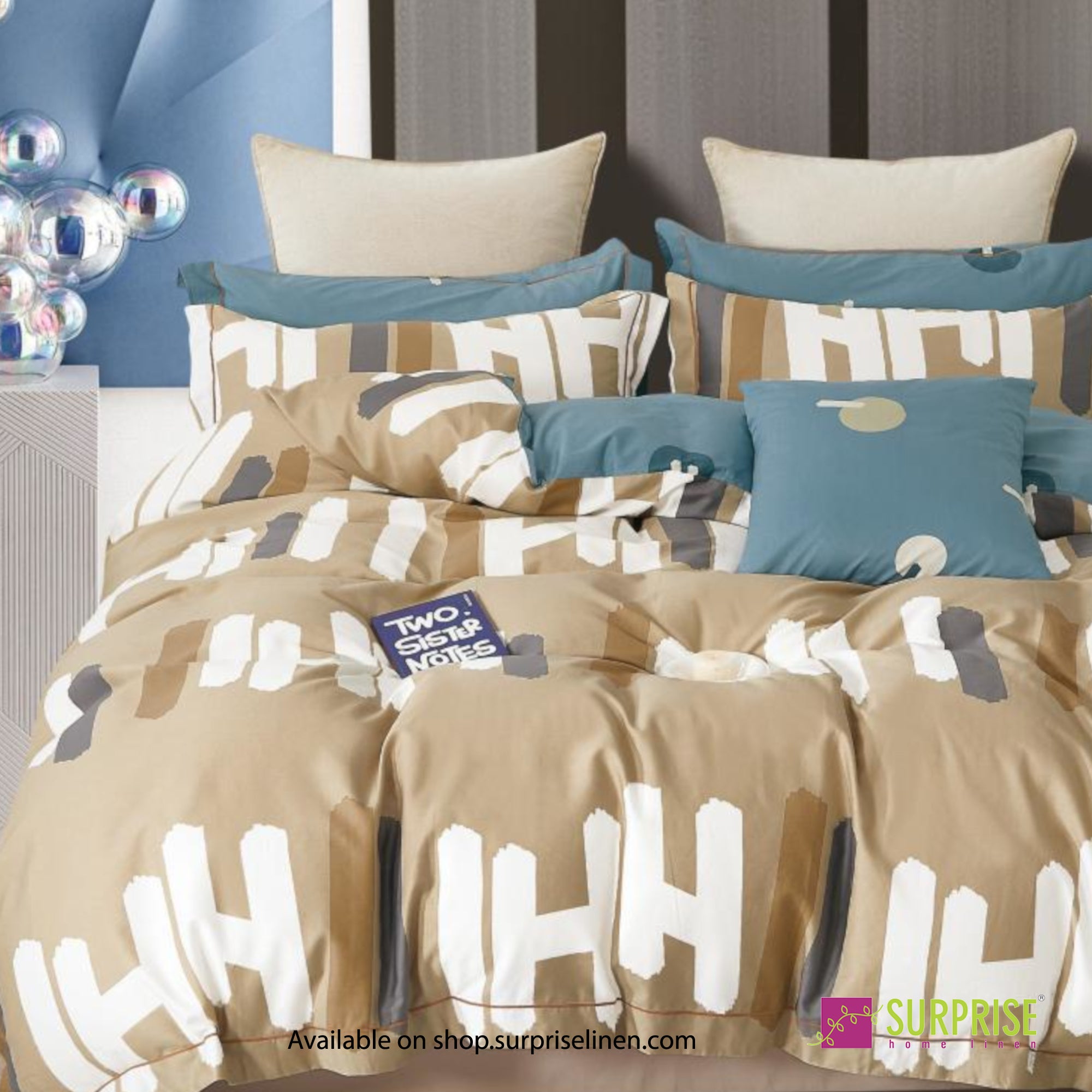 Luxury Essentials By Surprise Home - Decor Collection 400TC Organic Cotton 3 Pcs Super King Size Bedsheet Set (Tessera)