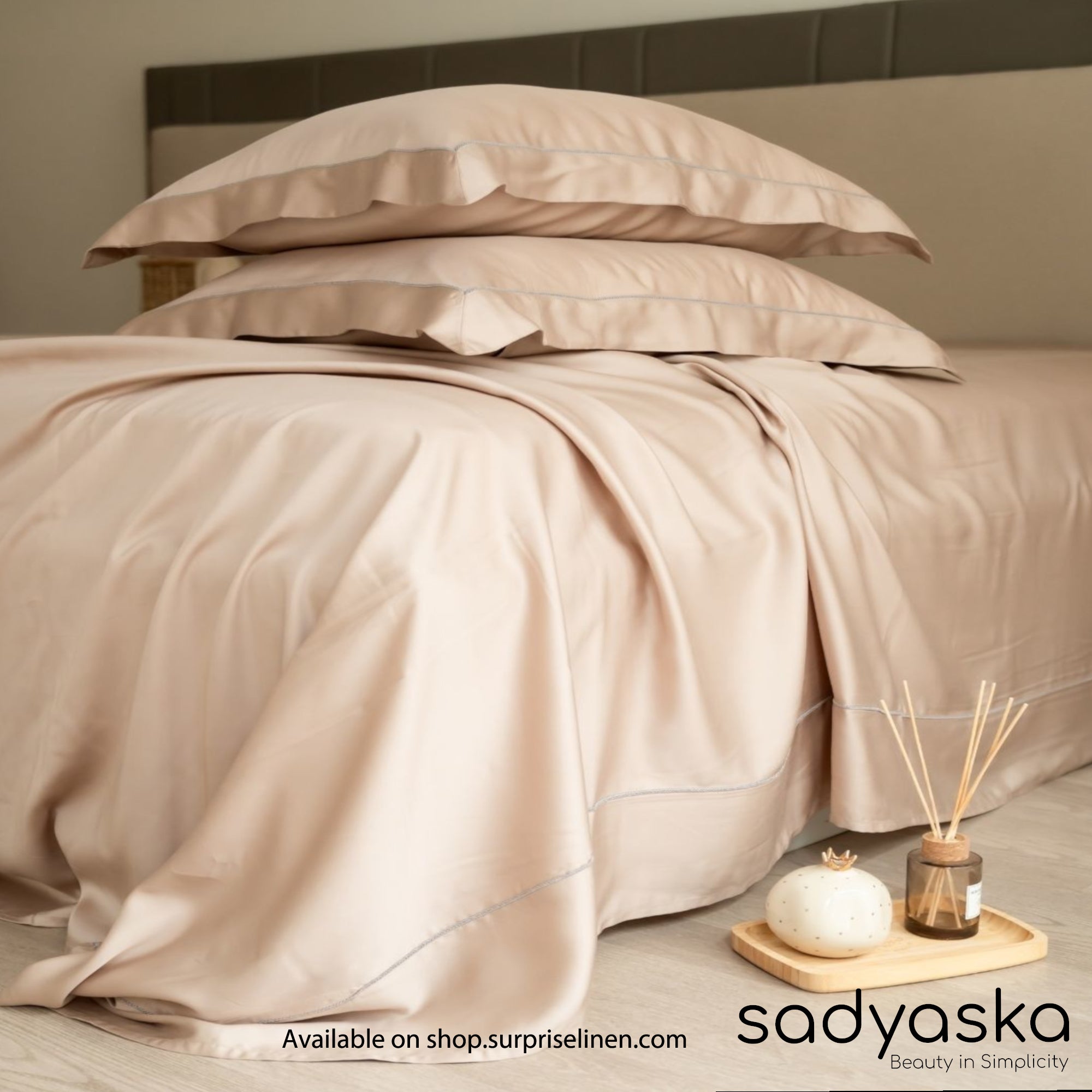 Sadyaska - Tencel Lace Bedding Collection 400 TC Tencel 3 Pcs Bedding Set (French Rose )