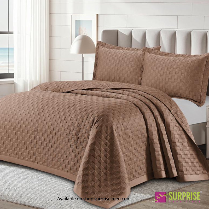 Surprise Home - Lustrino Caramel Basketweave Modal Bedspread