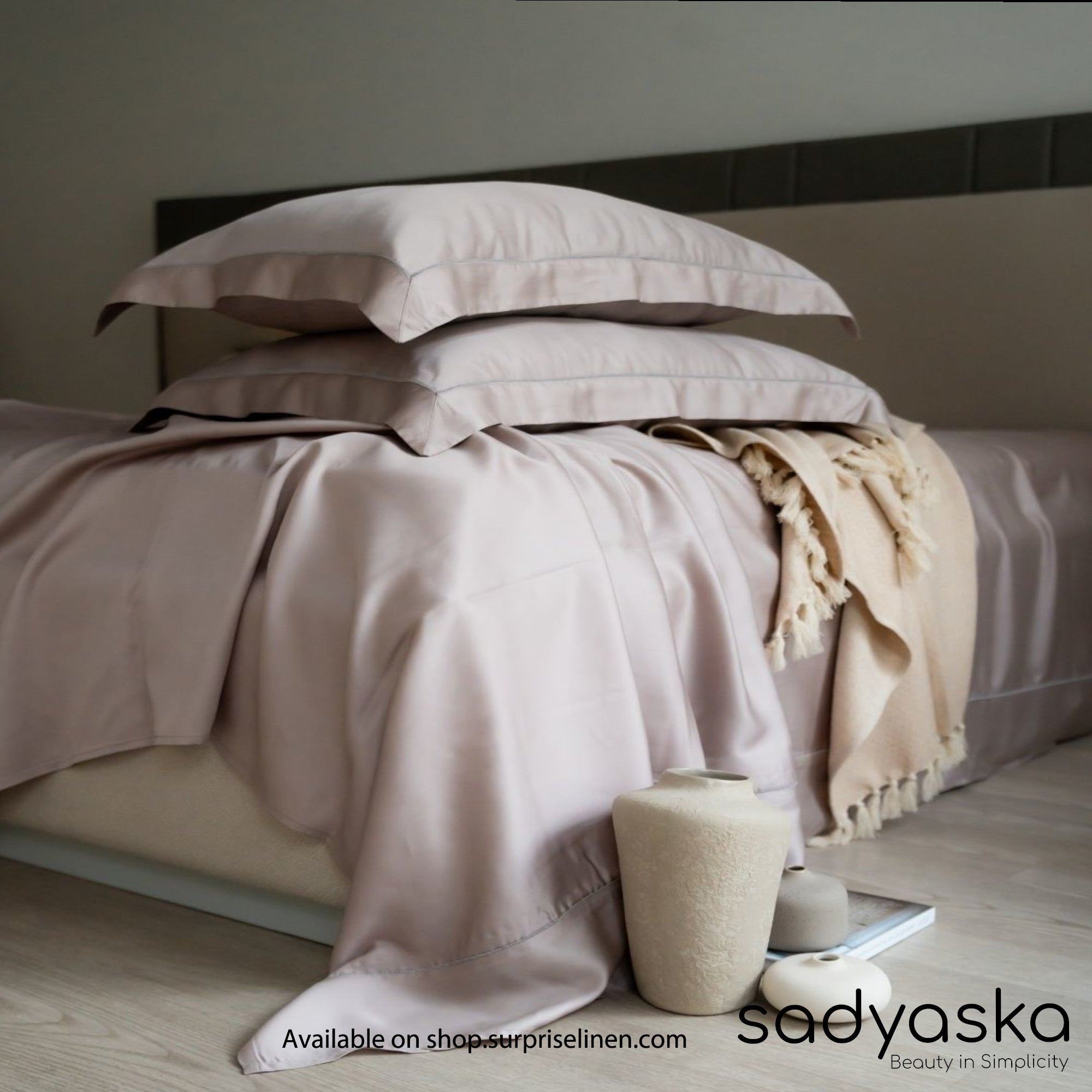 Sadyaska - Tencel Lace Bedding Collection 400 TC Tencel 3 Pcs Bedding Set (Lavender)