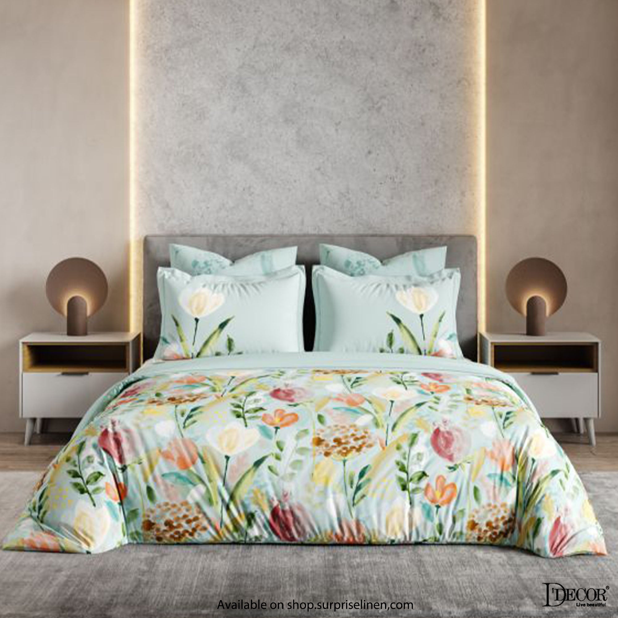 D'Decor - Platinum Collection 400 Thread Count Cotton 5 Pc Bed Sheet Set (Blue)