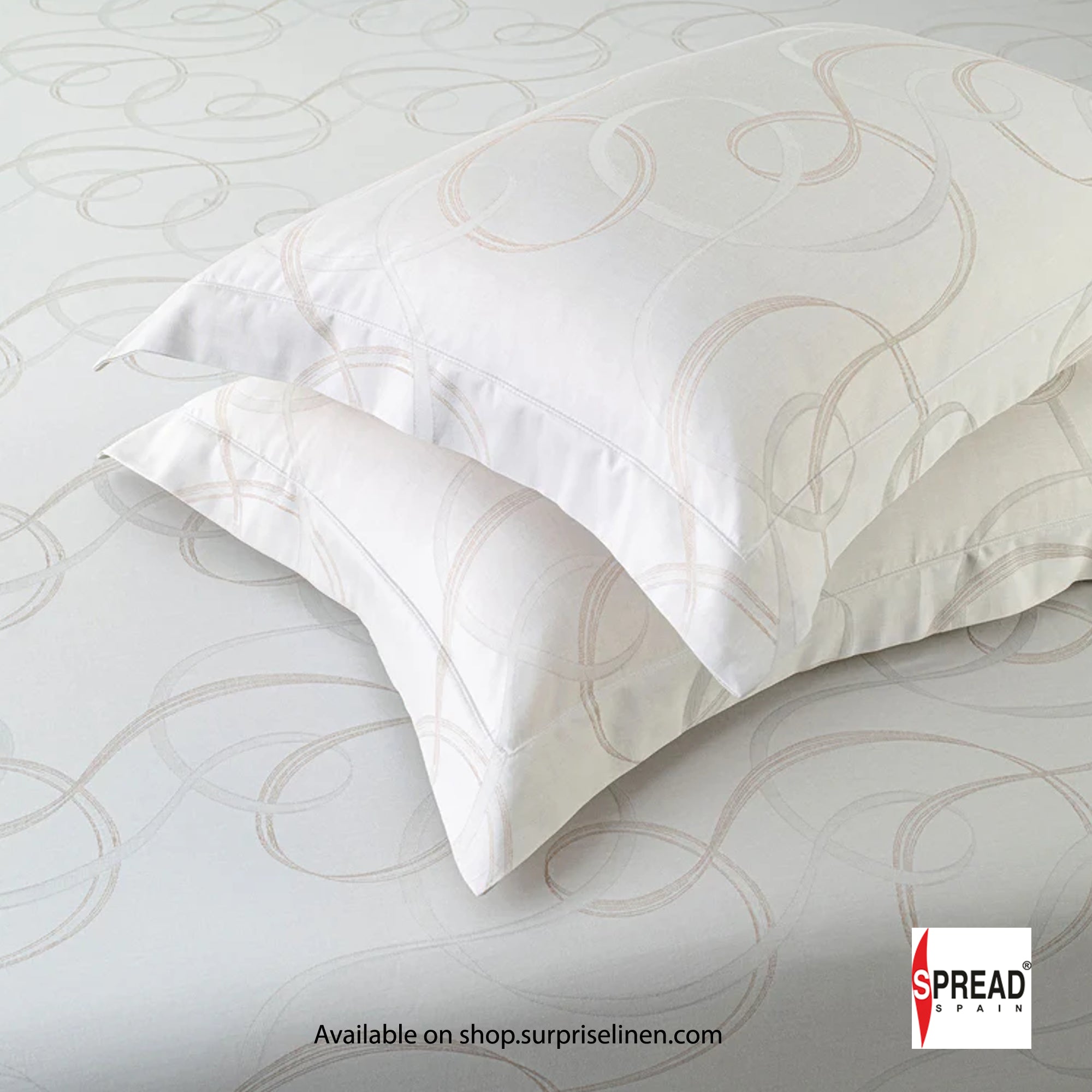 Spread Spain - 700 TC Italian Couture Luxury Bedsheet Set (Ivory Grey)