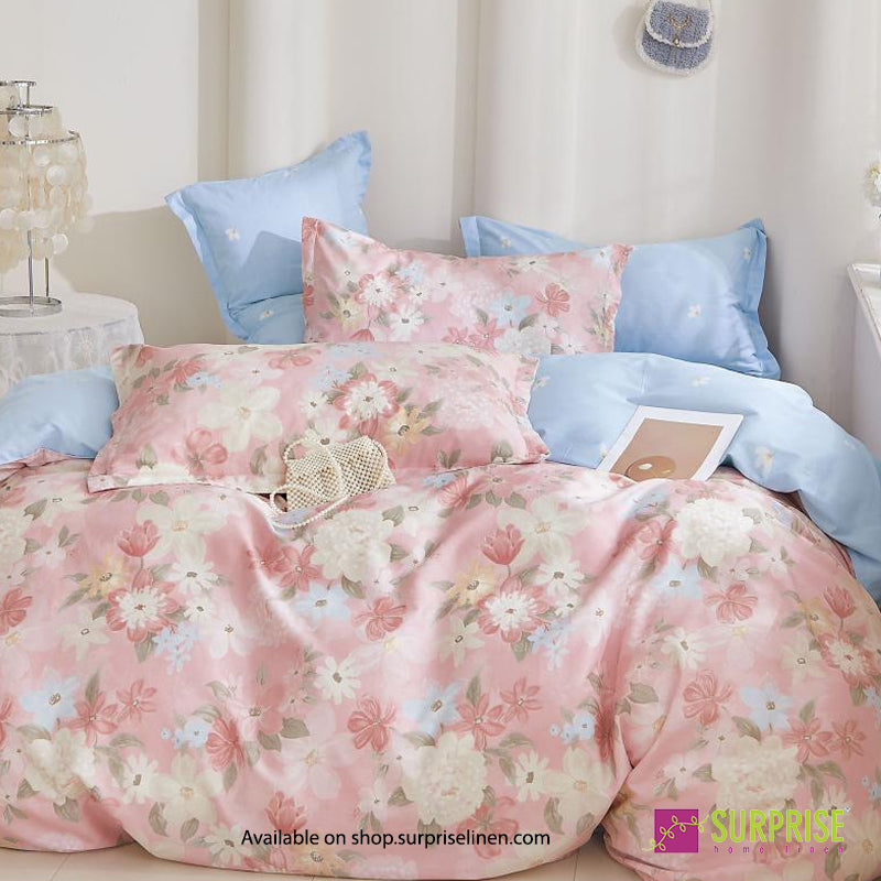 Surprise Home - Fresco Collection Blush Petals 100% Cotton 3 Pcs Bedsheet Set (Blush Pink)