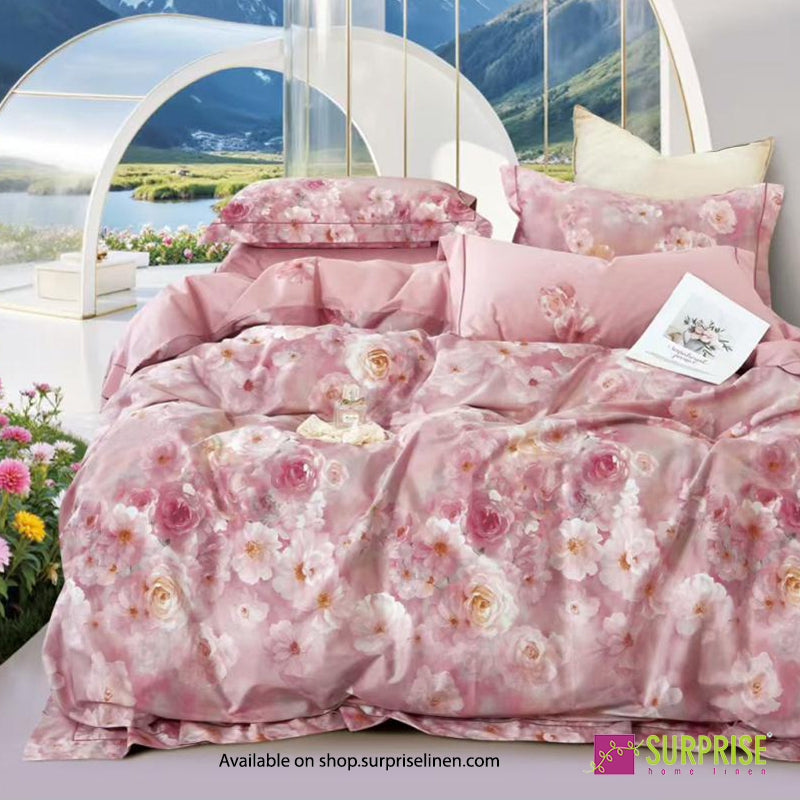Surprise Home - Linea Collection Rose Bouquet 3 Pcs Bedsheet Set (Rose Pink)