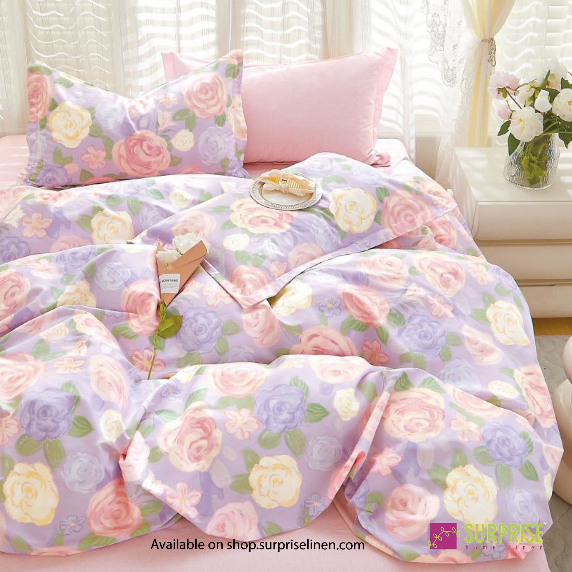 Everyday Luxury Essentials By Surprise Home - Bedeck Collection 3 Pcs Regular Queen Size Bedsheet Set in 300 TC Cotton Fabric (Flourish)