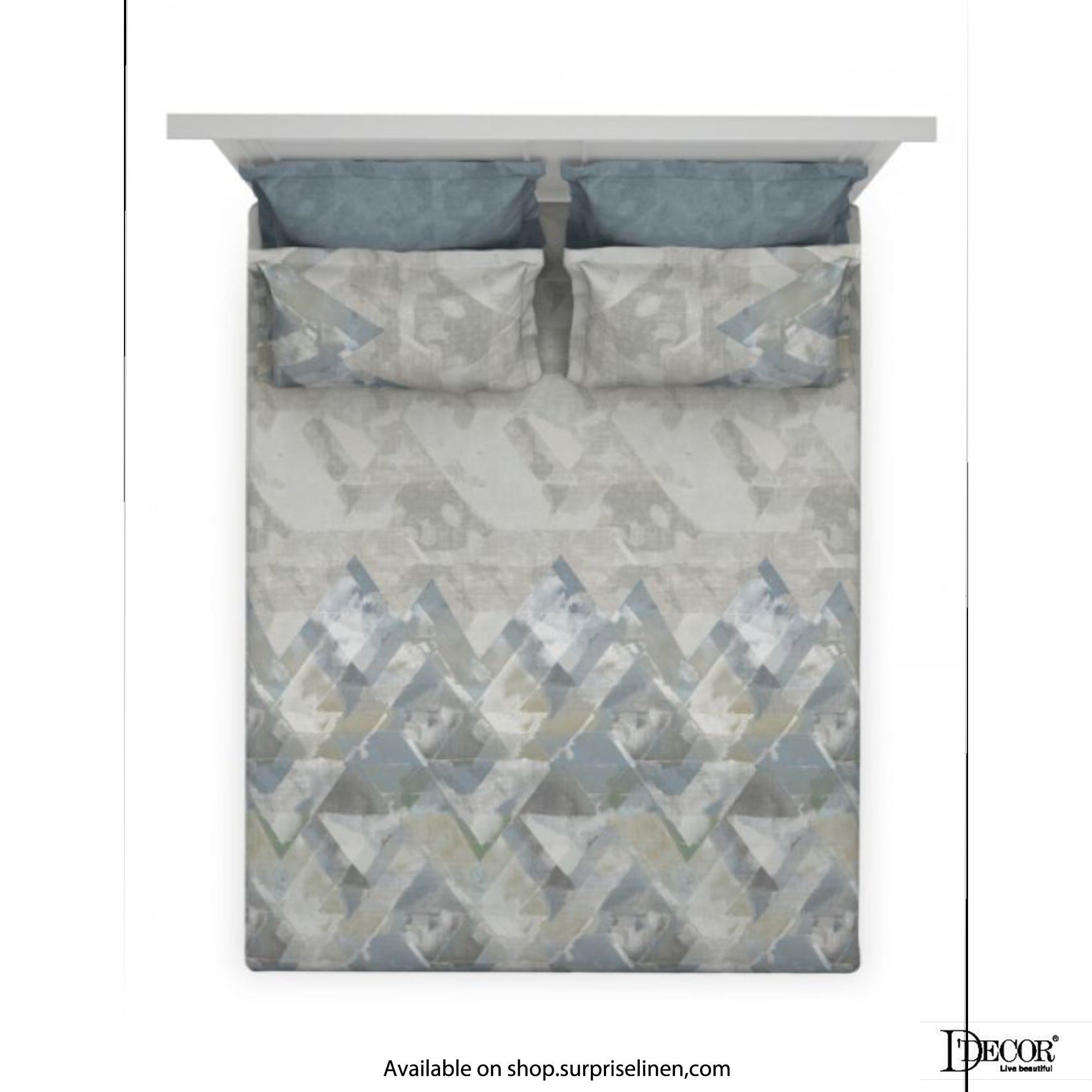 D'Decor- Premier Collection 100% Cotton Crystal King Size Bed Sheet Set