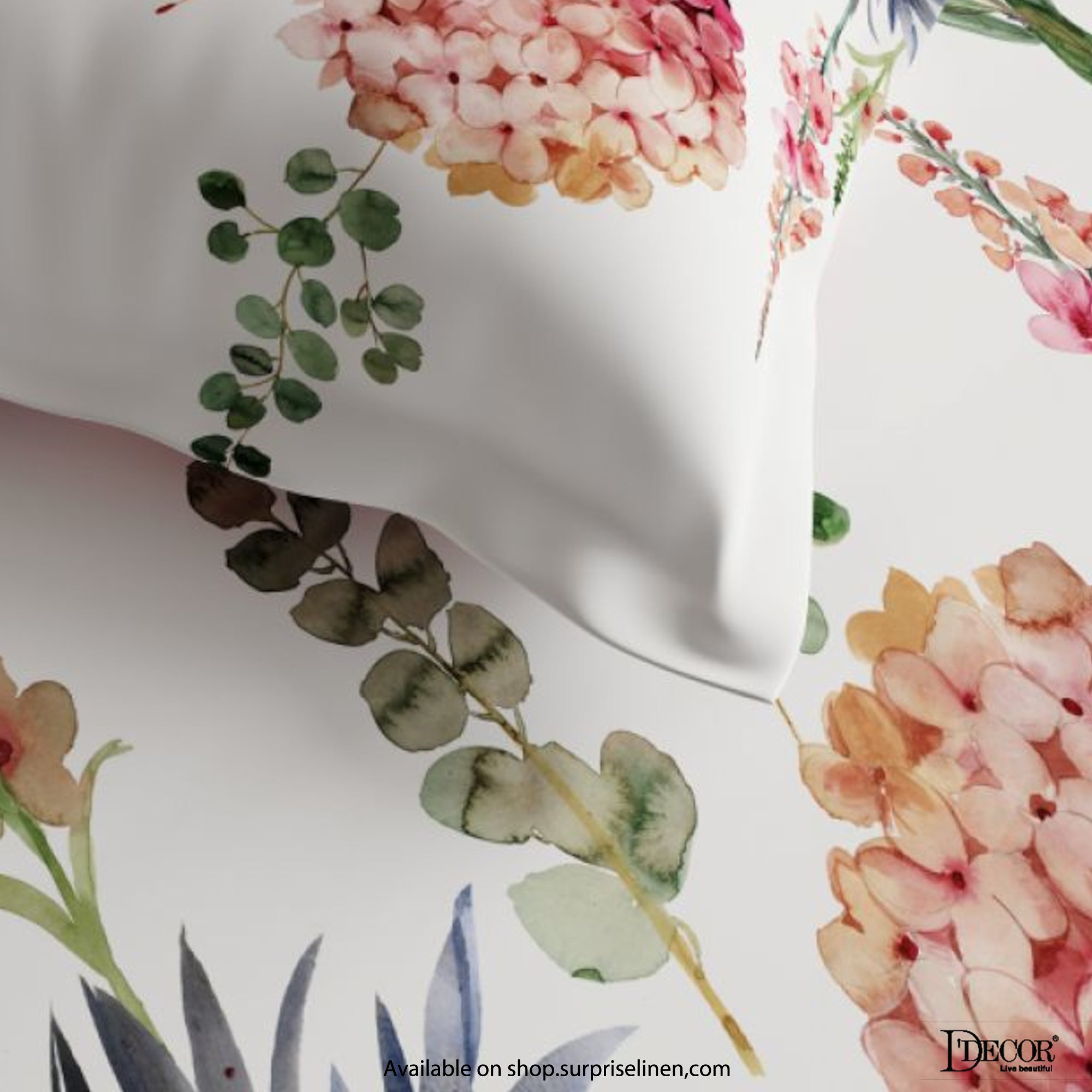 D'Decor- Premier Collection 100% Cotton Bold Blossom King Size Bed Sheet Set