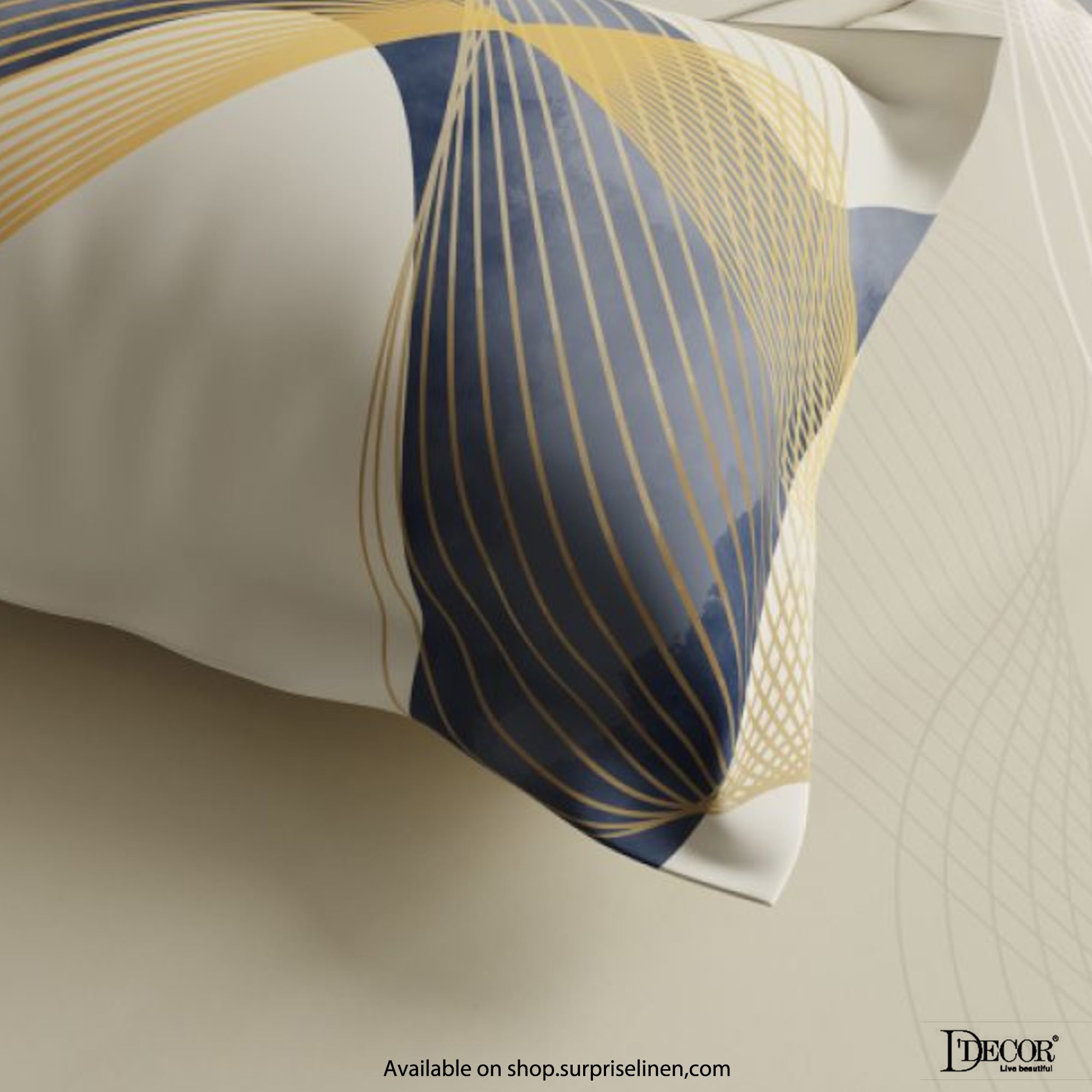 D'Decor- Premier Collection 100% Cotton Wavescape King Size Bed Sheet Set