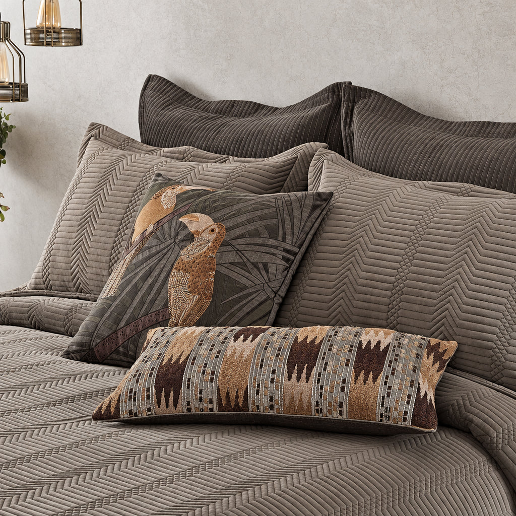 Anna Simona - Manila 7 Pcs Velvet Bed Cover Set (Brown)