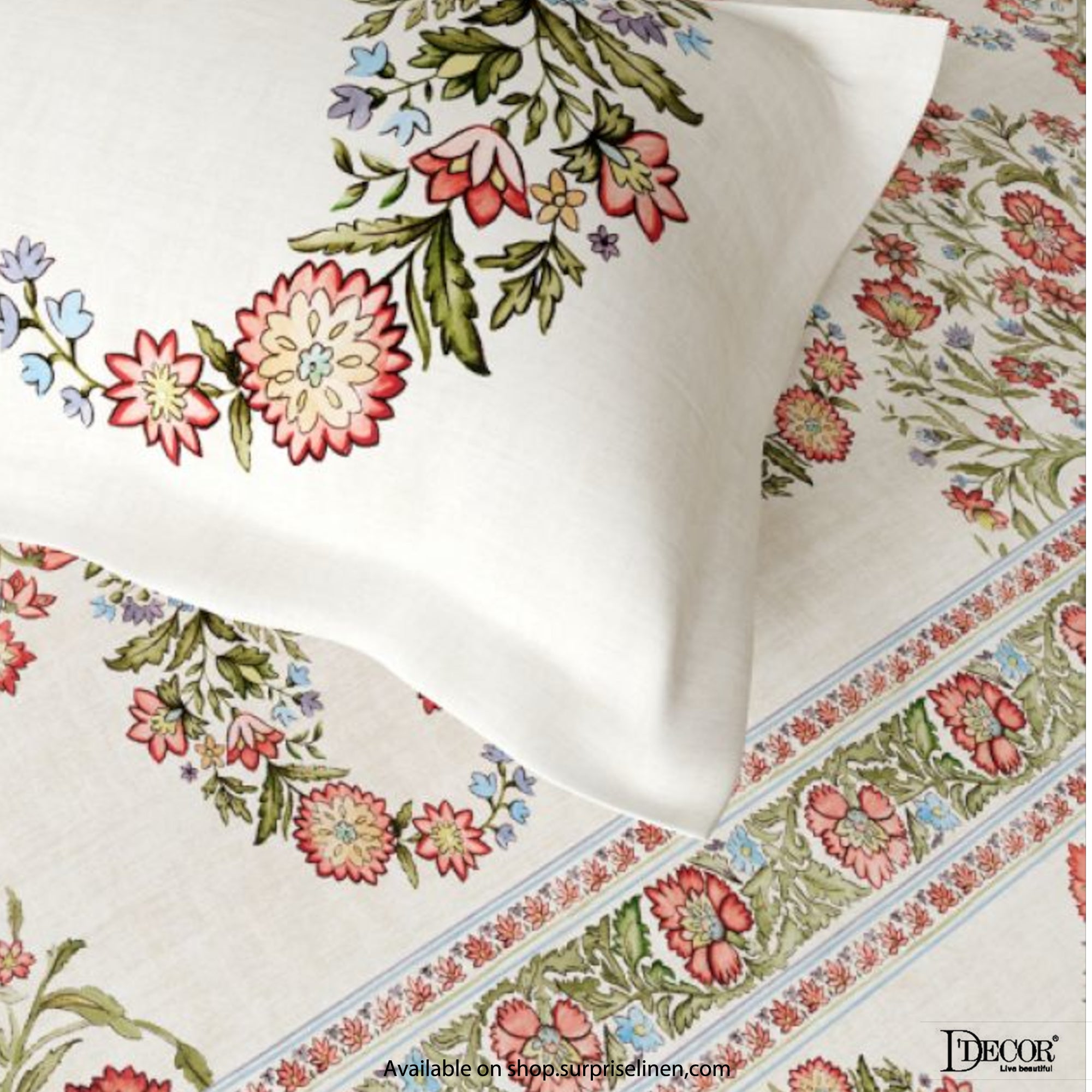 D'Decor- Virasat Collection 100% Cotton Adna King Size Bed Sheet Set