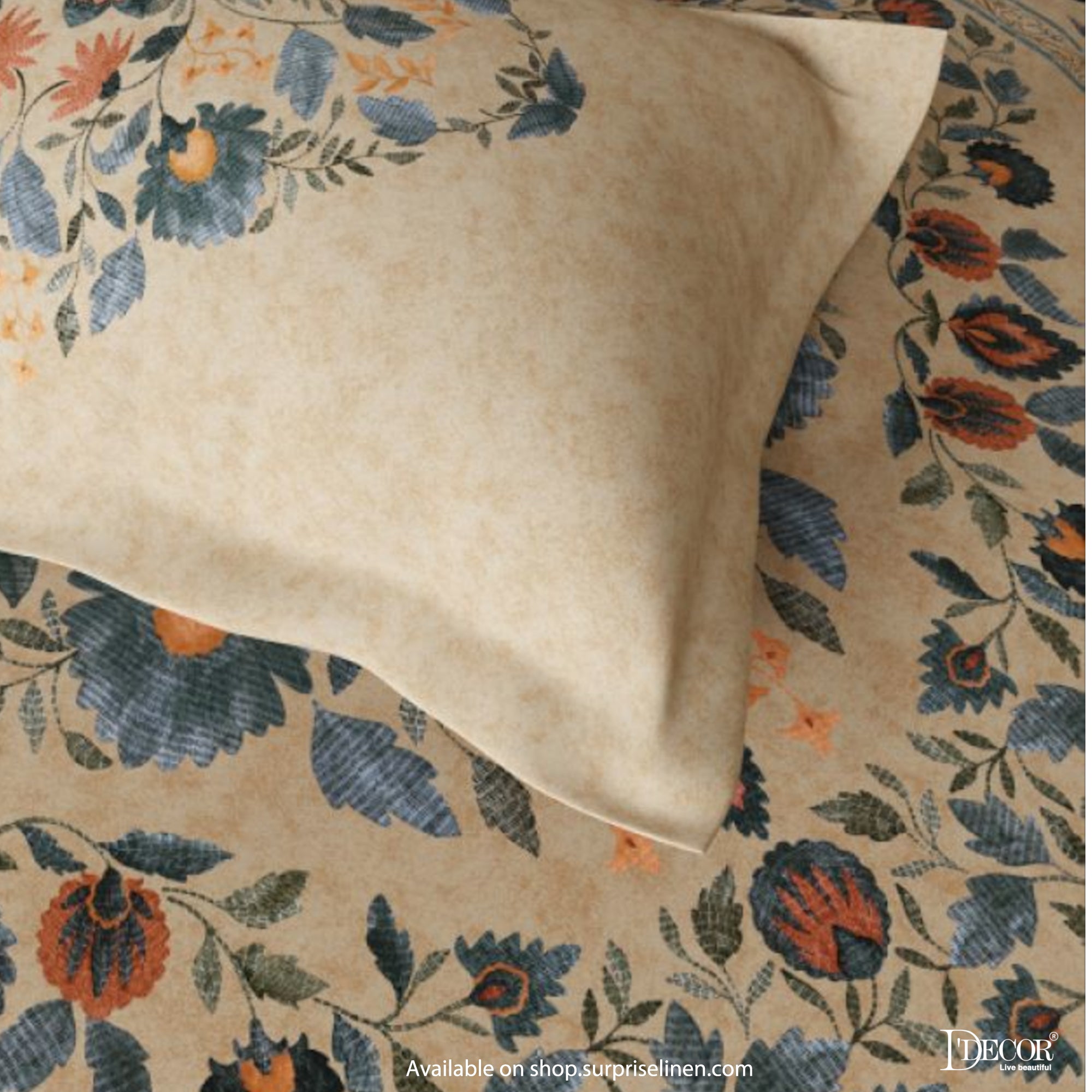 D'Decor- Virasat Collection 100% Cotton Vivacia King Size Bed Sheet Set