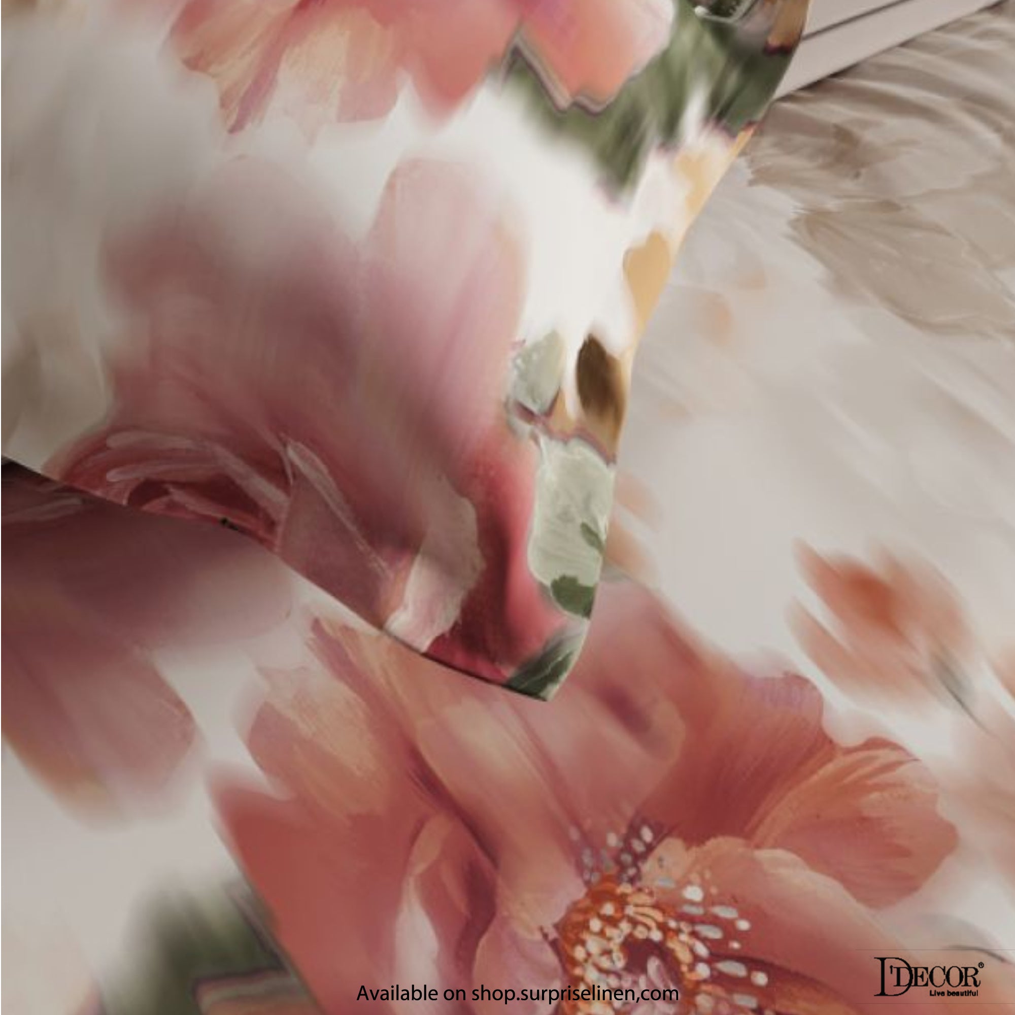 D'Decor- English Garden Collection 100% Cotton Floral Mist King Size Bed Sheet Set