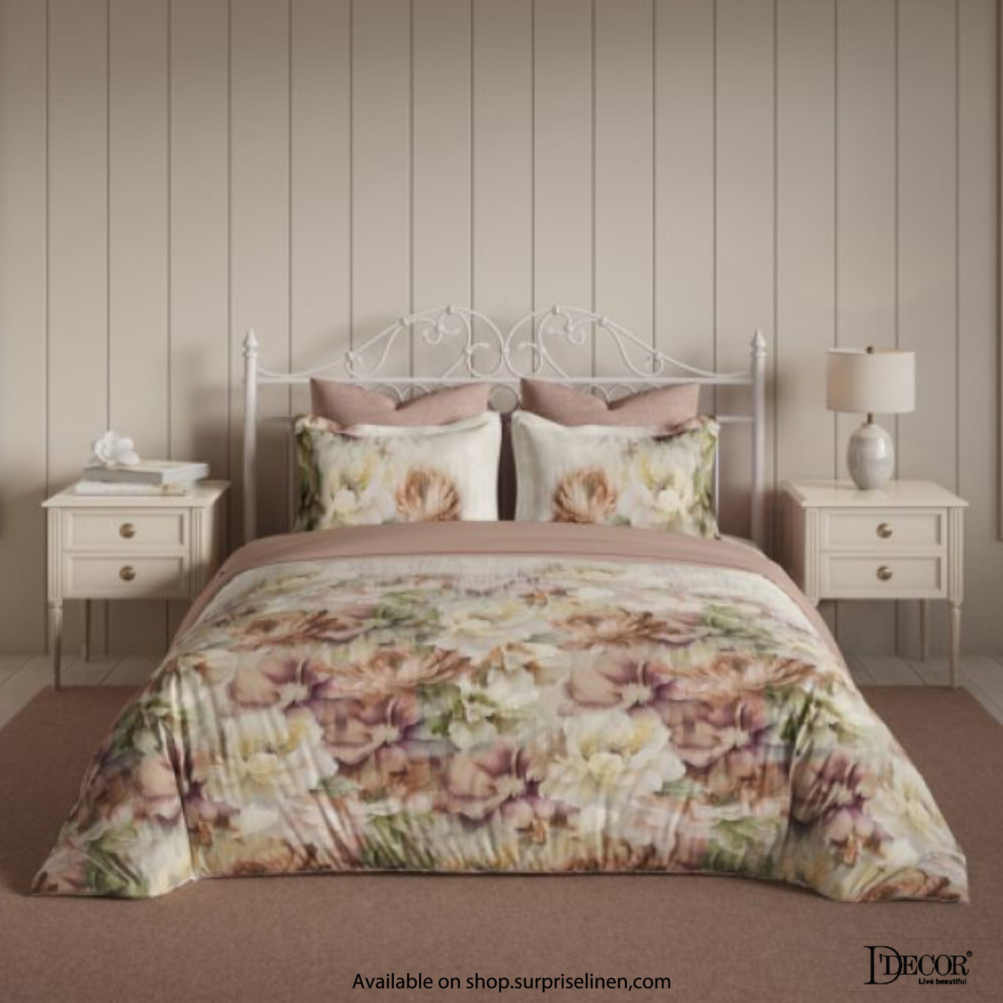 D'Decor- English Garden Collection 100% Cotton Eternia King Size Bed Sheet Set