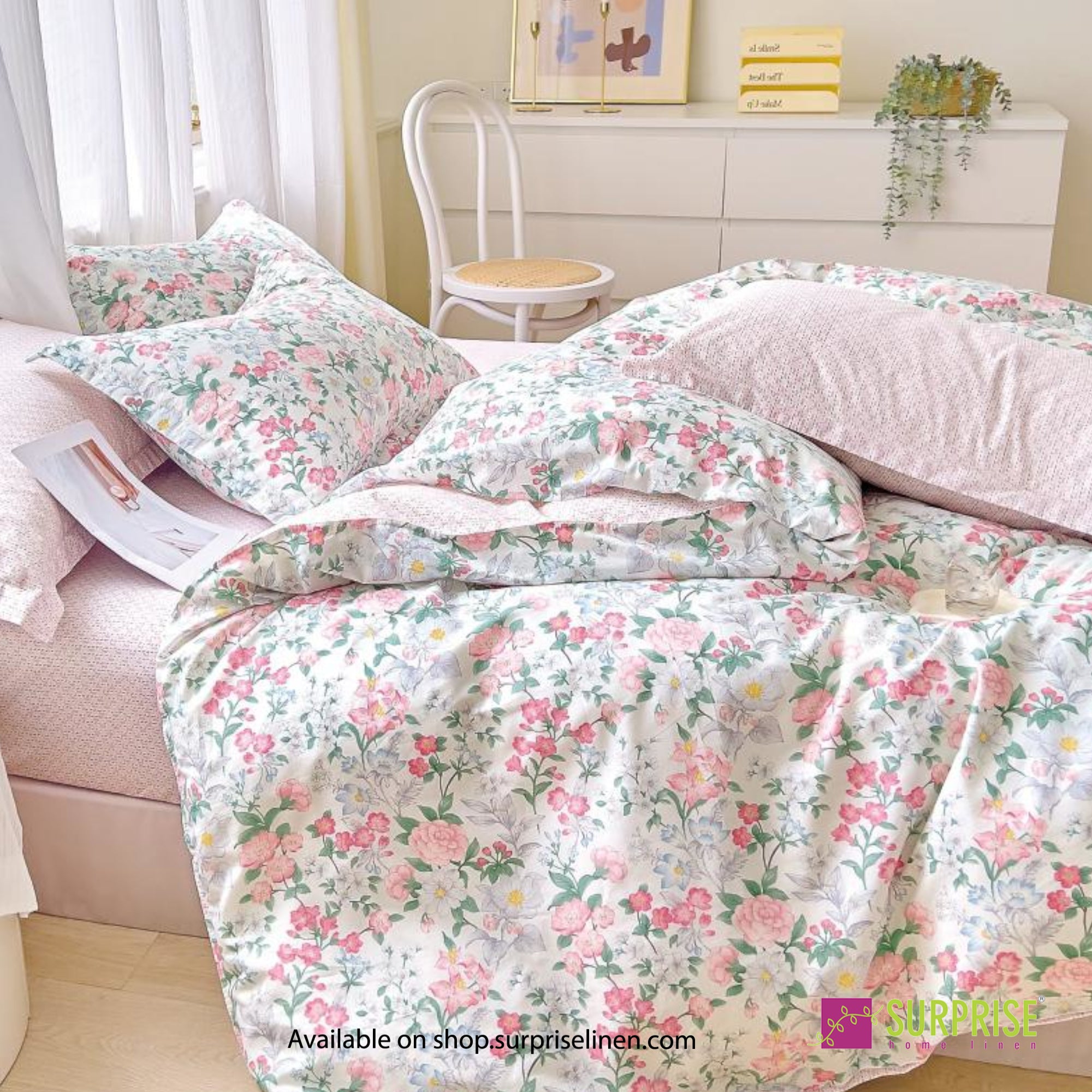 Everyday Luxury Essentials By Surprise Home - Bedeck Collection 3 Pcs Regular Queen Size Bedsheet Set in 300 TC Cotton Fabric (Harmony)