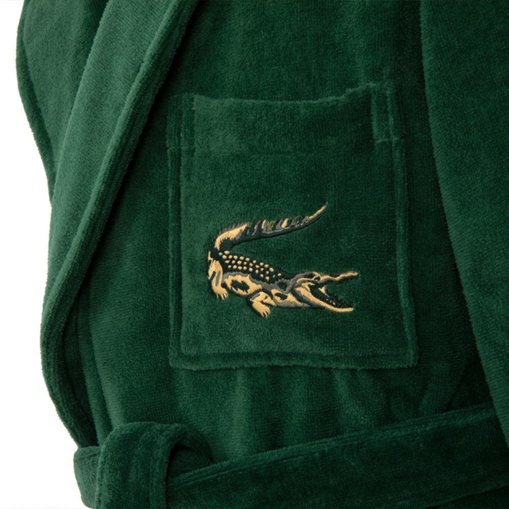 Lacoste - Rene 400 GSM 100% Organic Cotton Bathrobe (Vert)