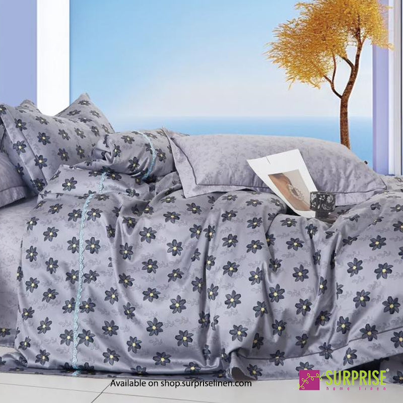 Surprise Home - Linea Collection Graphite Daisy 3 Pcs Bedsheet Set (Graphite Grey)