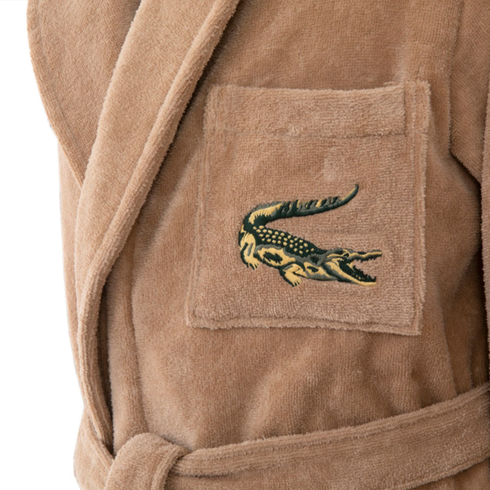 Lacoste - Rene 400 GSM 100% Organic Cotton Bathrobe (Cookie)