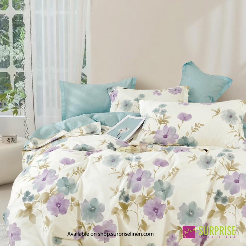 Surprise Home - Hues Lilac Aqua Meadow Bedsheet Set