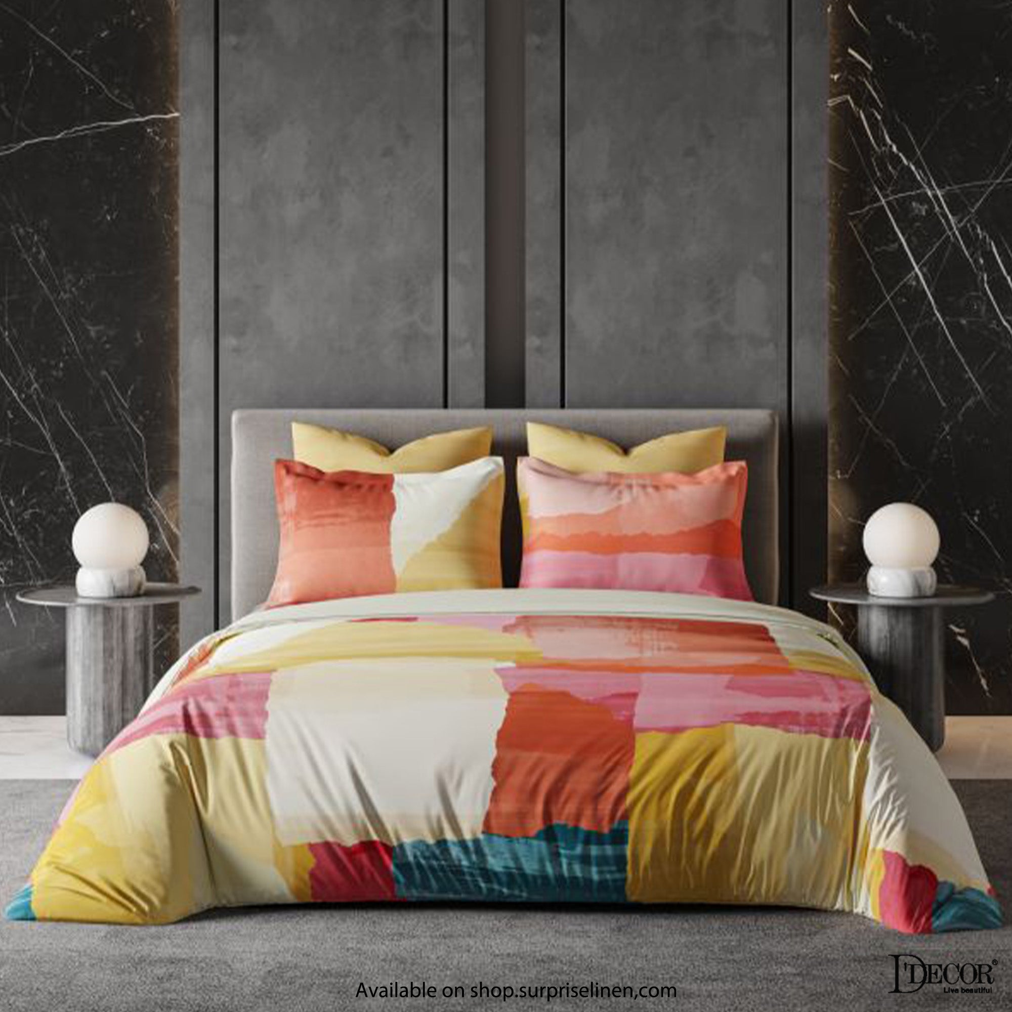 D'Decor - Premier Collection 300 Thread Count Cotton 5 Pc Bed Sheet Set (Orange)