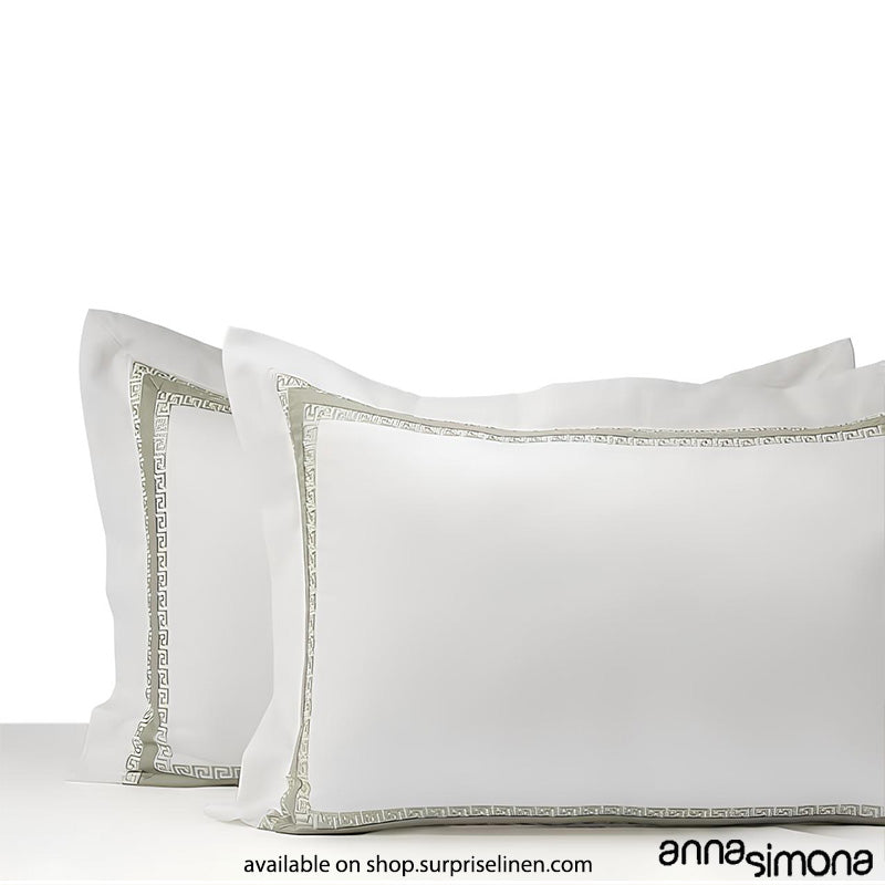 Anna Simona - Lennox King Size 400 TC Cotton Satin King Size Bedsheet Set (White)