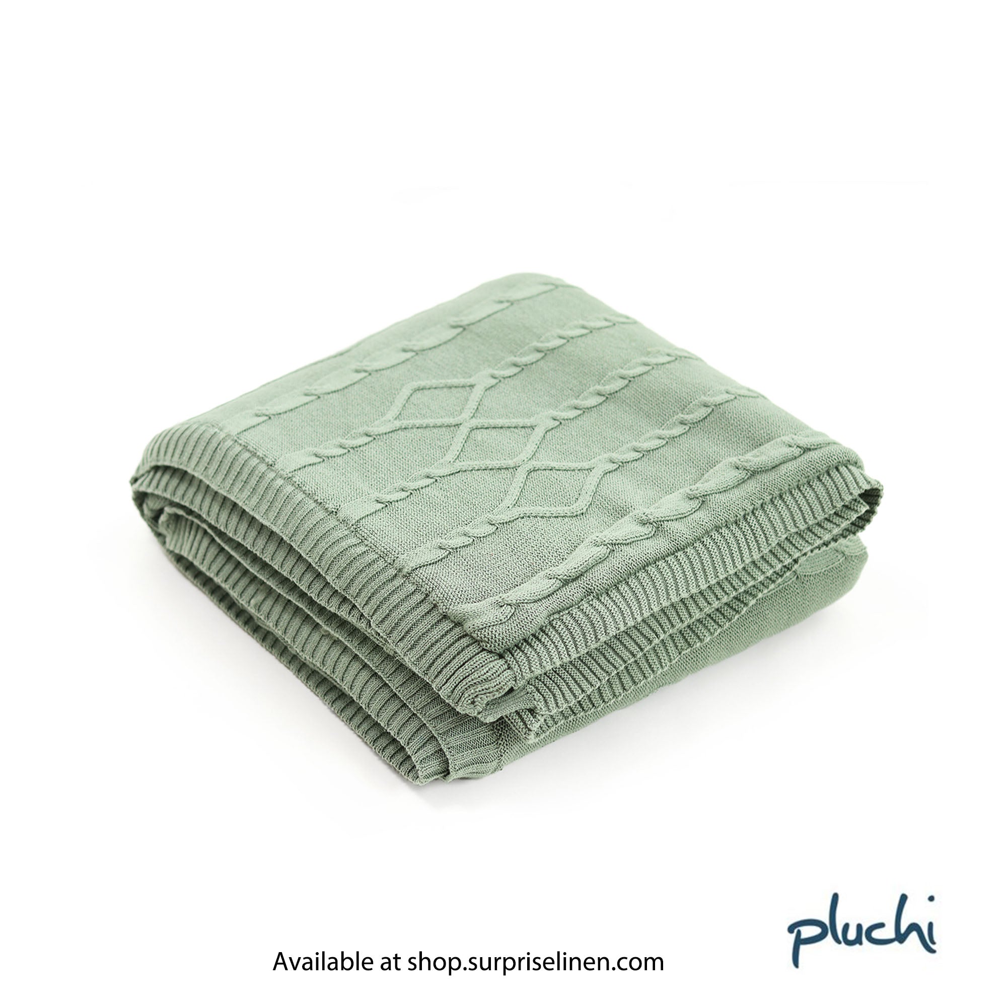 Pluchi - Twist Cable 100% Premium Cotton Blanket (Indus Blue)
