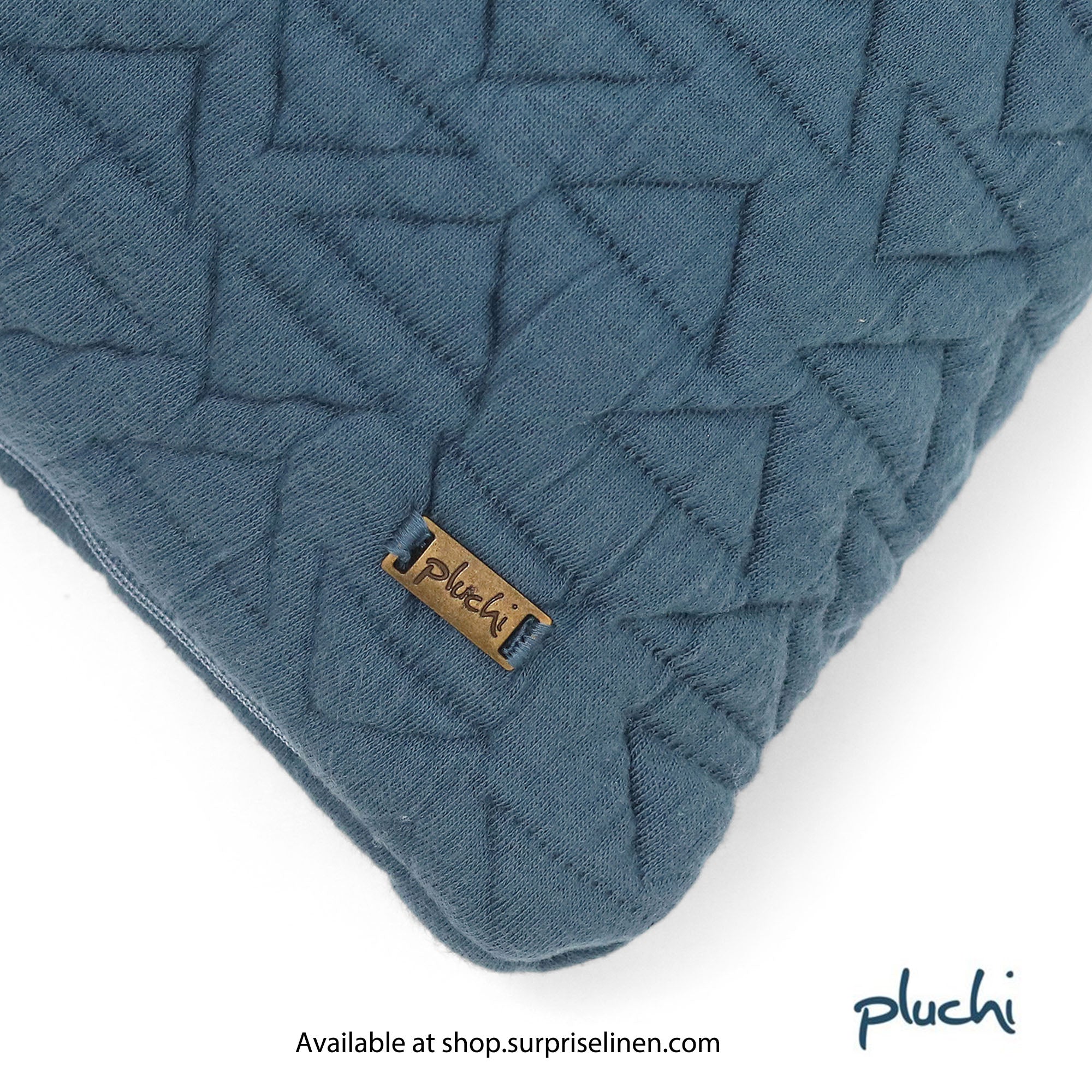 Pluchi - Totit 100% Premium Cotton Cushion Cover (Steel Blue)