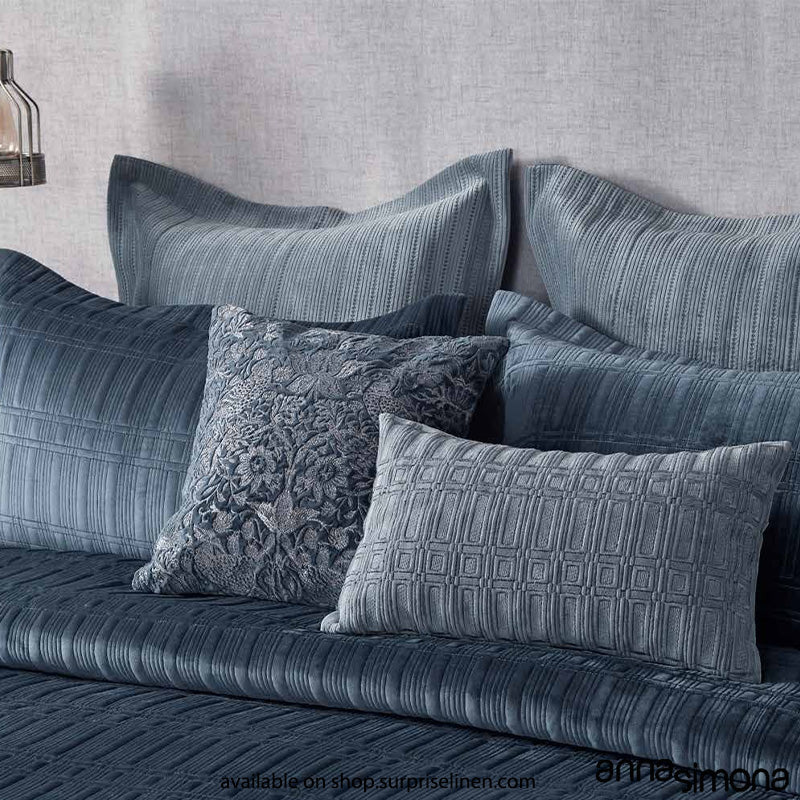 Anna Simona - Galore 7 Pcs Velvet Bed Cover Set (Navy Blue)