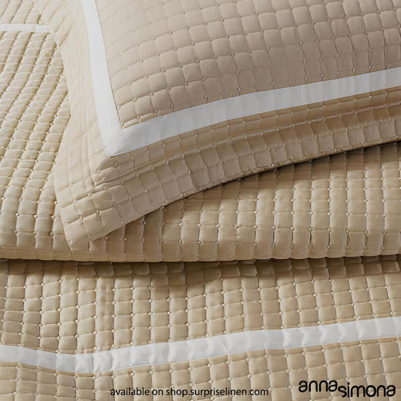 Anna Simona - Leopold 3 Pcs 400 TC Fine Cotton Satin Bed Cover Set (Craft Brown)