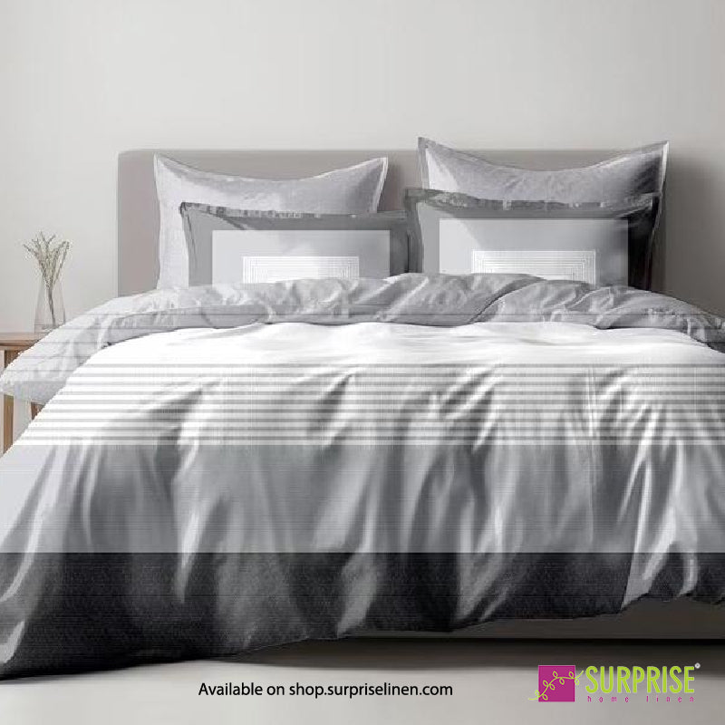 Surprise Home - Essenze Luxe Collection Graphite Fade Digital 100% Cotton 3 Pcs Bedsheet Set (Graphite Grey)