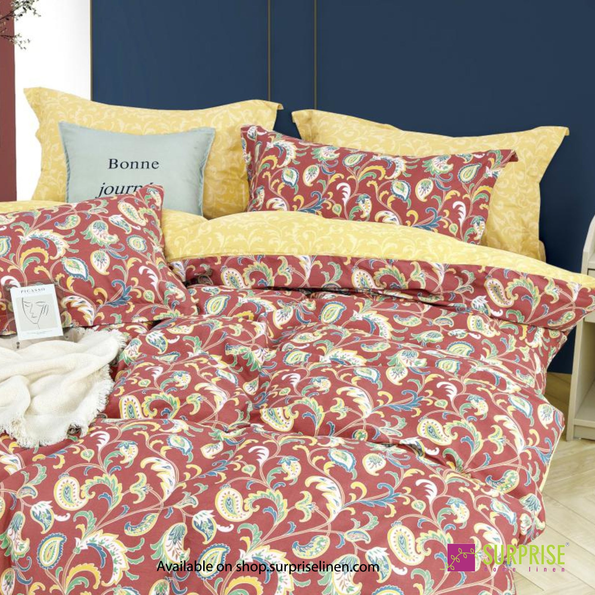 Everyday Luxury Essentials By Surprise Home - Bedeck Collection 3 Pcs Regular Queen Size Bedsheet Set in 300 TC Cotton Fabric (Quill)