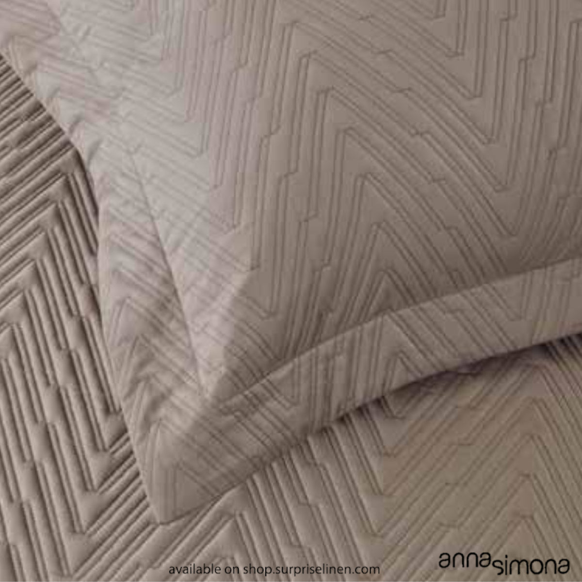 Anna Simona - Helm 3 Pcs 400 TC Cotton Satin Bed Cover Set (Sand)
