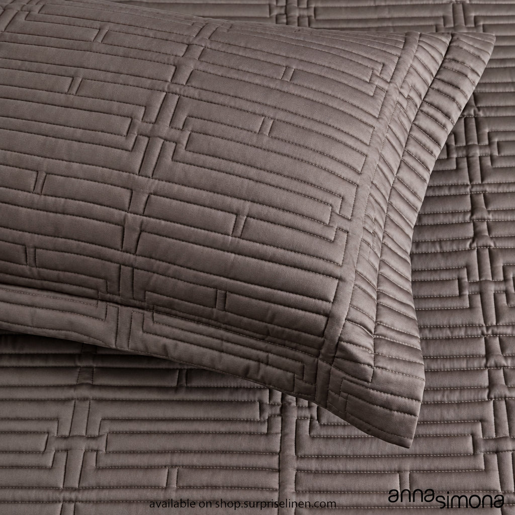 Anna Simona - Cinnabon 3 Pcs 400 TC Cotton Satin Bed Cover Set (Light Brown)