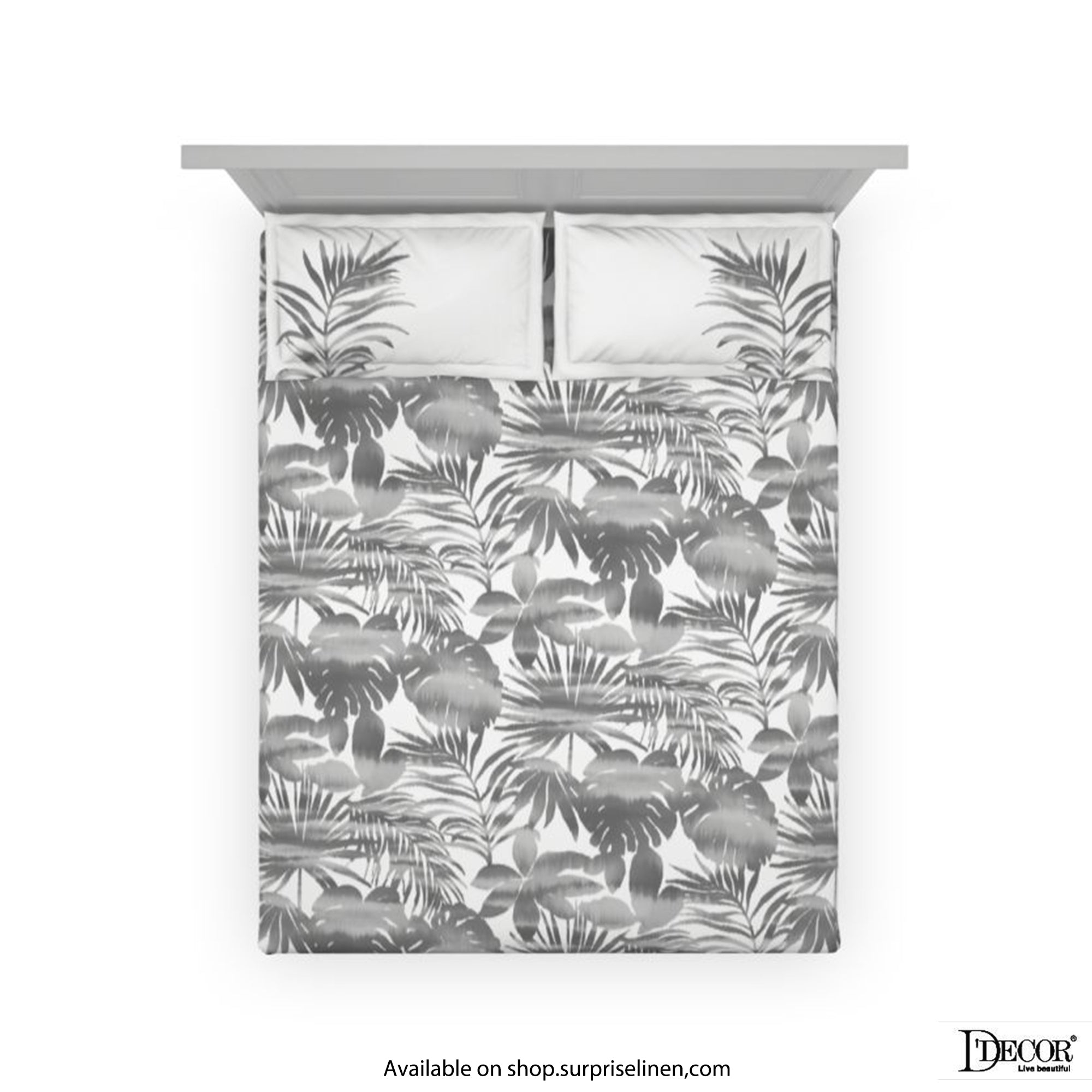 D'Decor - Esteem Collection 100% Cotton King Size 3 Pcs Bedsheet Set (Grey)