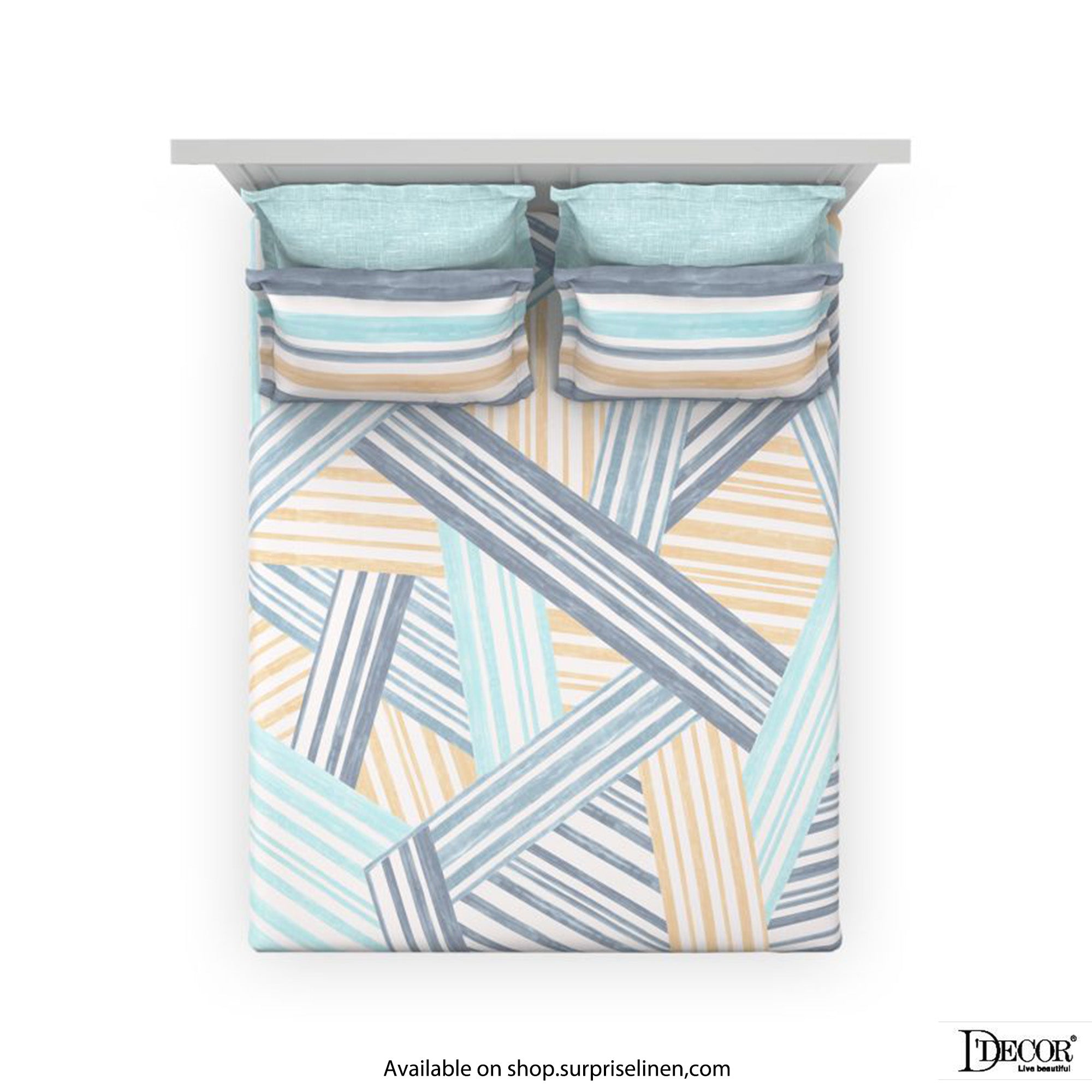 D'Decor - The Orion Collection 100 % Cotton 5 Pcs Bedsheet Set (Blue)