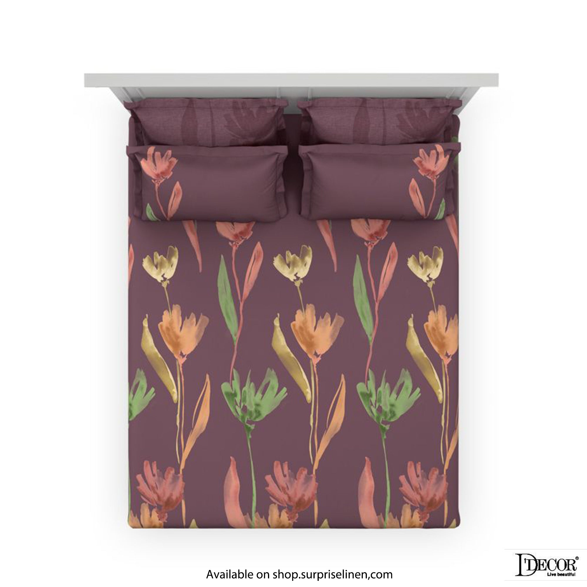 D'Decor - Premier Collection 300 Thread Count Cotton 5 Pc Bed Sheet Set (Purple)