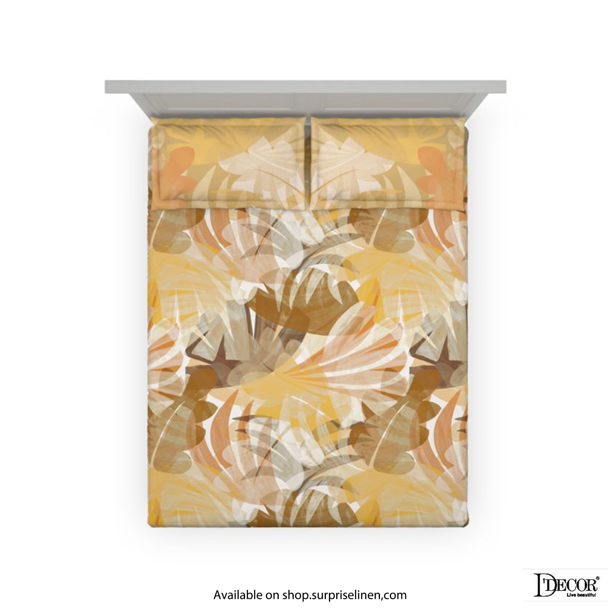 D'Decor - Maxima Collection 100% Cotton King Size 3 Pcs Bedsheet Set (Yellow)